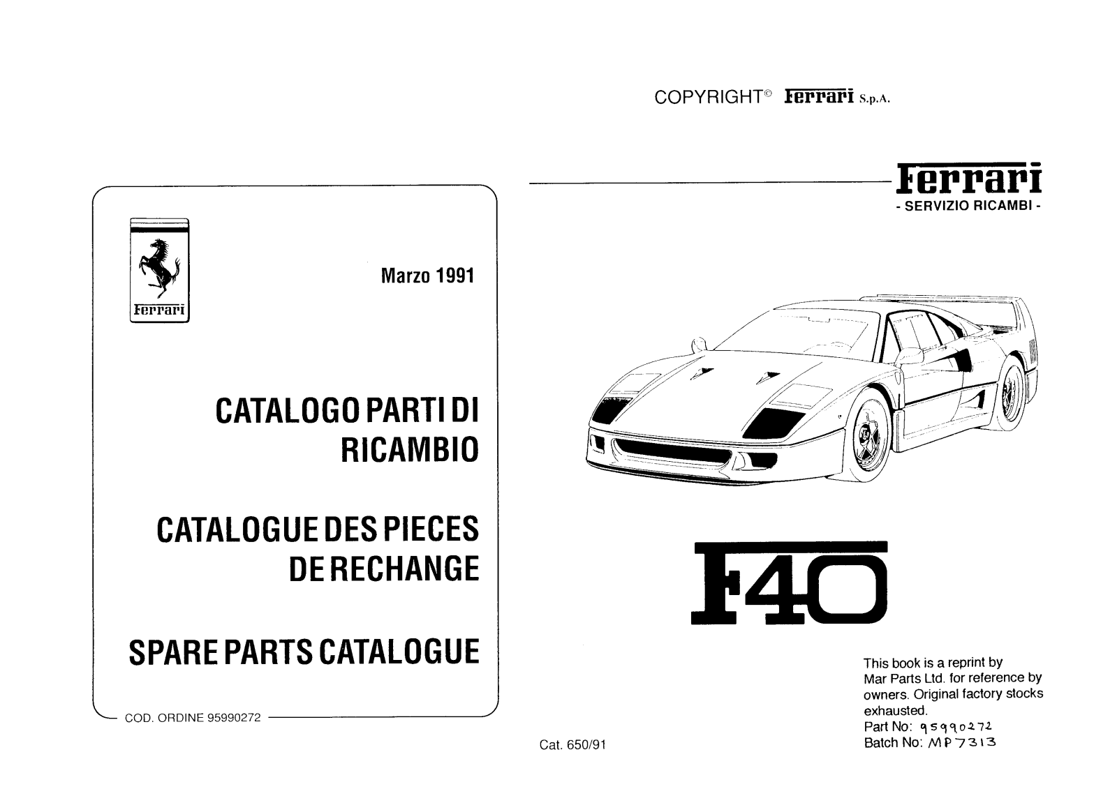 Ferrari F40 1991 User Manual