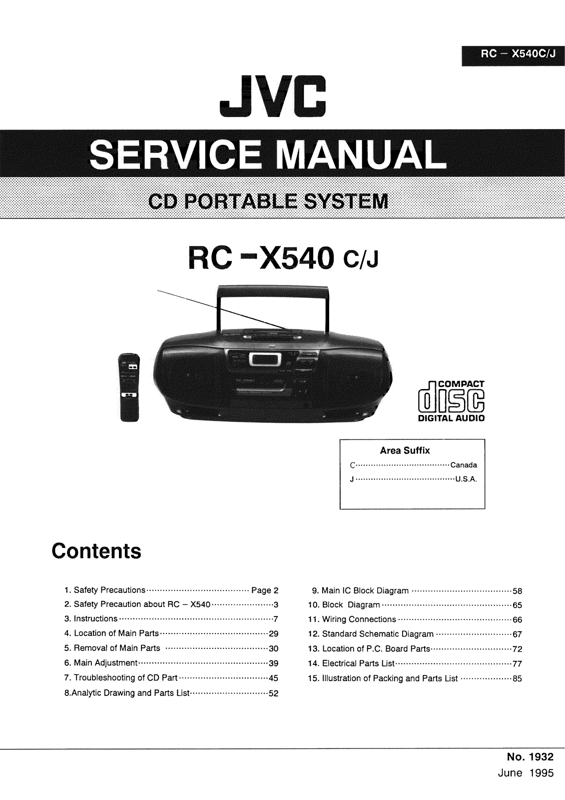 Jvc RC-X540 Service Manual