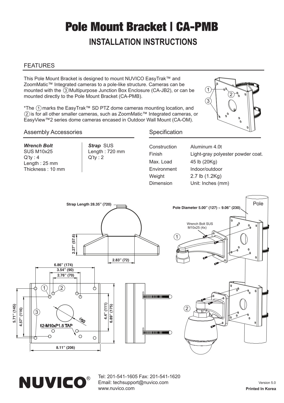 Nuvico CA-PMB Specsheet