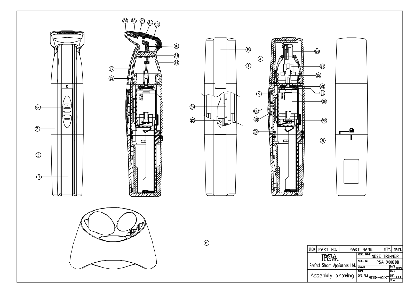 Vitek PSA 9008 BB Exploded view