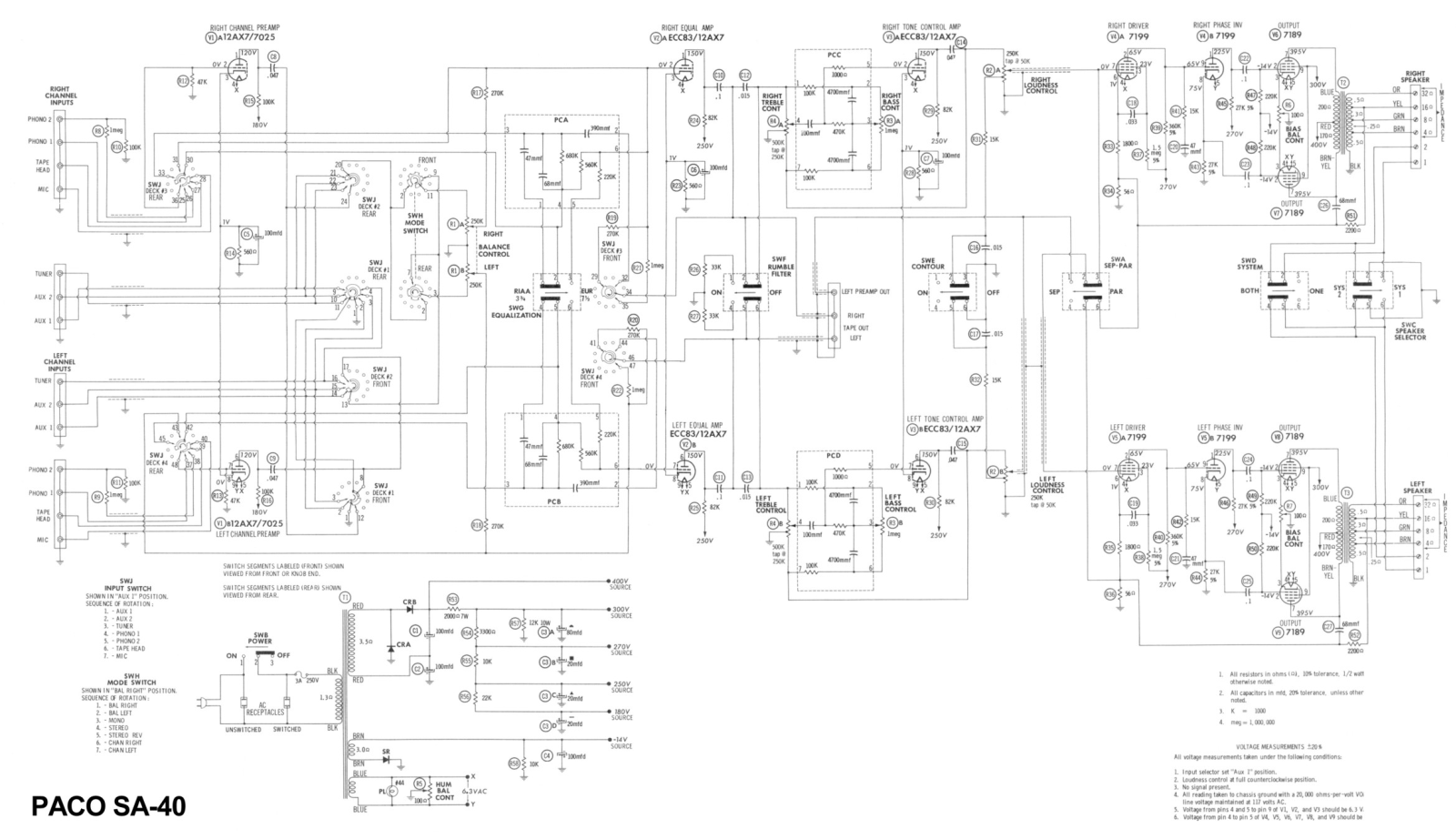 PAC SA-40 Schematic