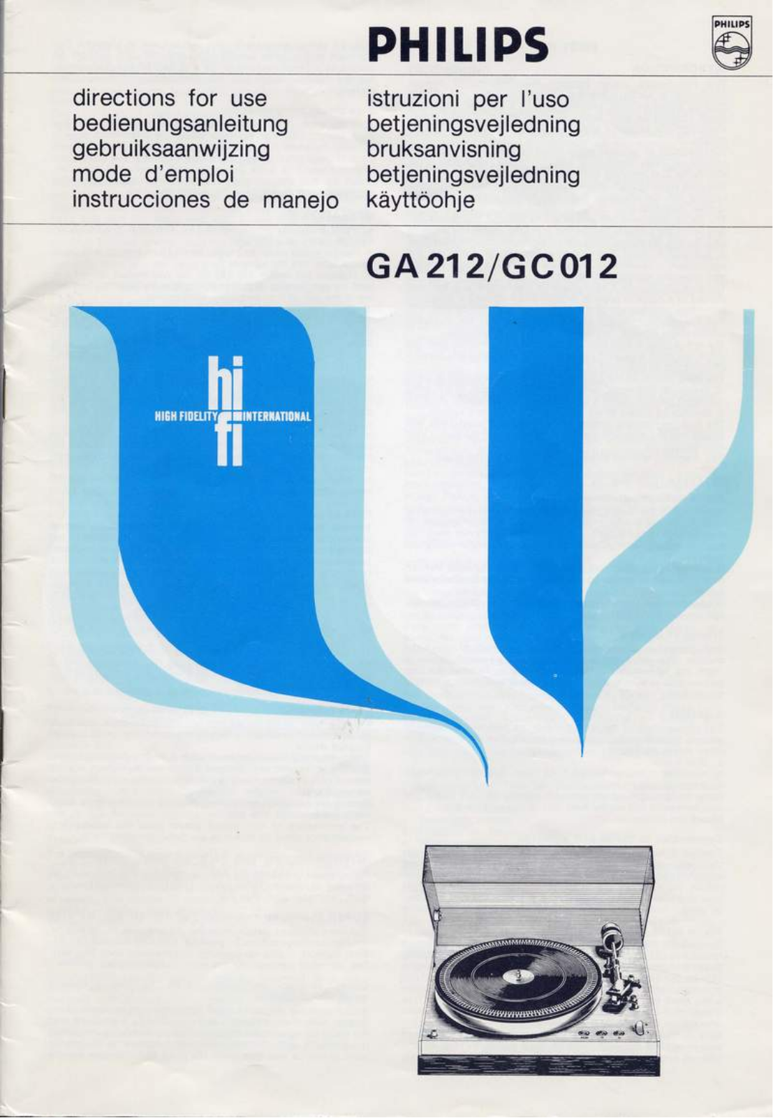 Philips GA-212 Owners manual