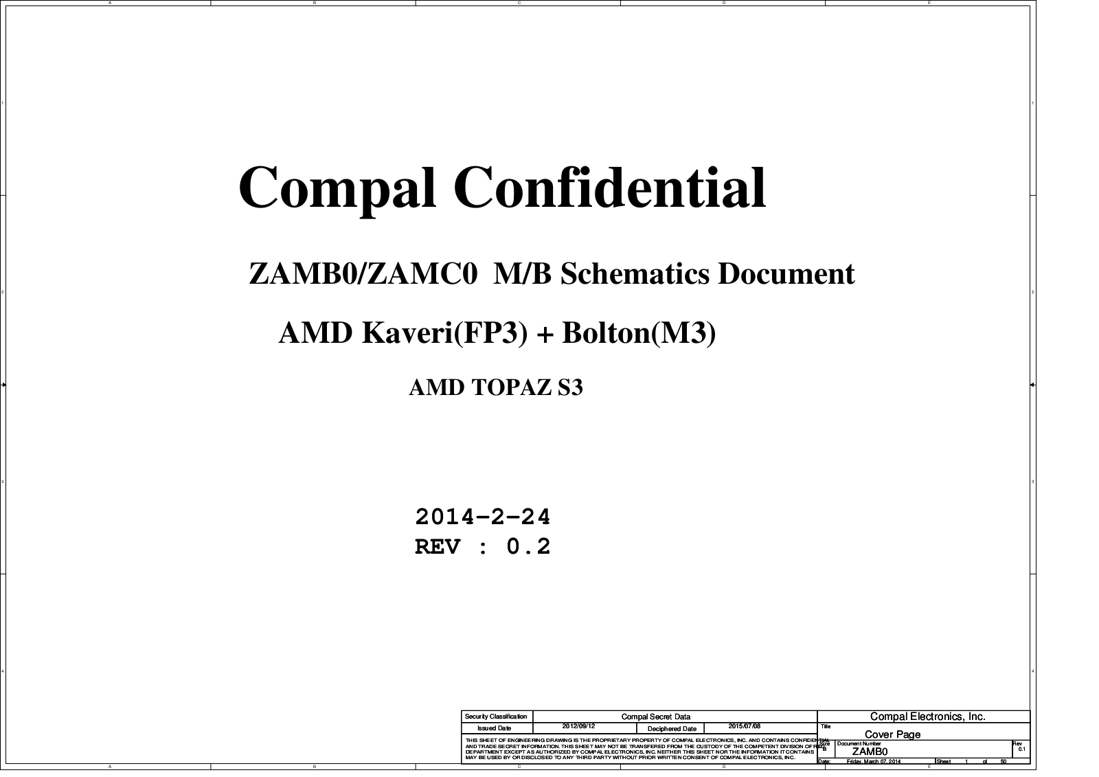 Compal LA-B651P ZAMB0, LA-B651P ZAMC0 Schematic
