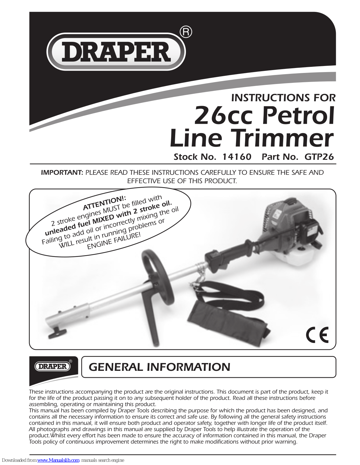 Draper GTP26 Instructions For - ManualMachine.com