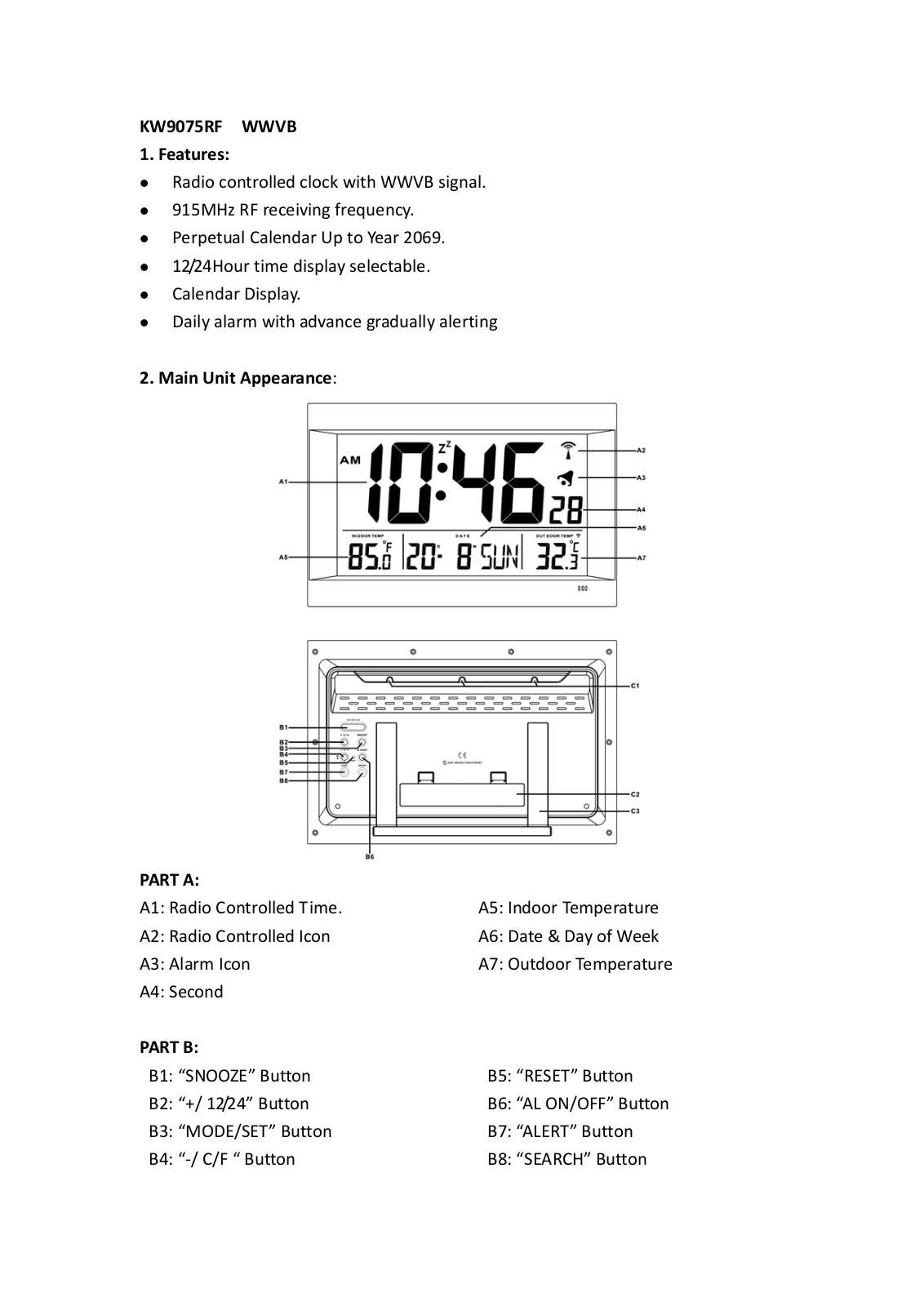 CARRIN ELECTRONICS KW5012FSK User Manual