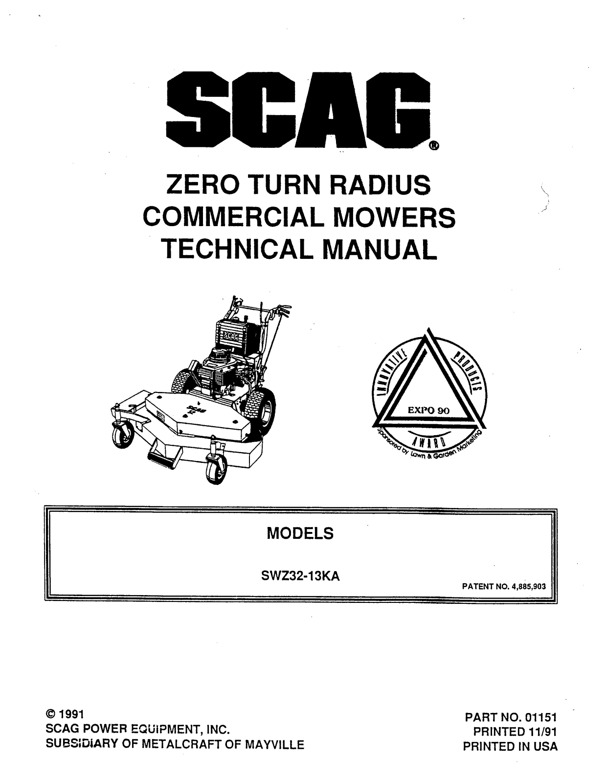 Scag SWZ32-13KA User Manual