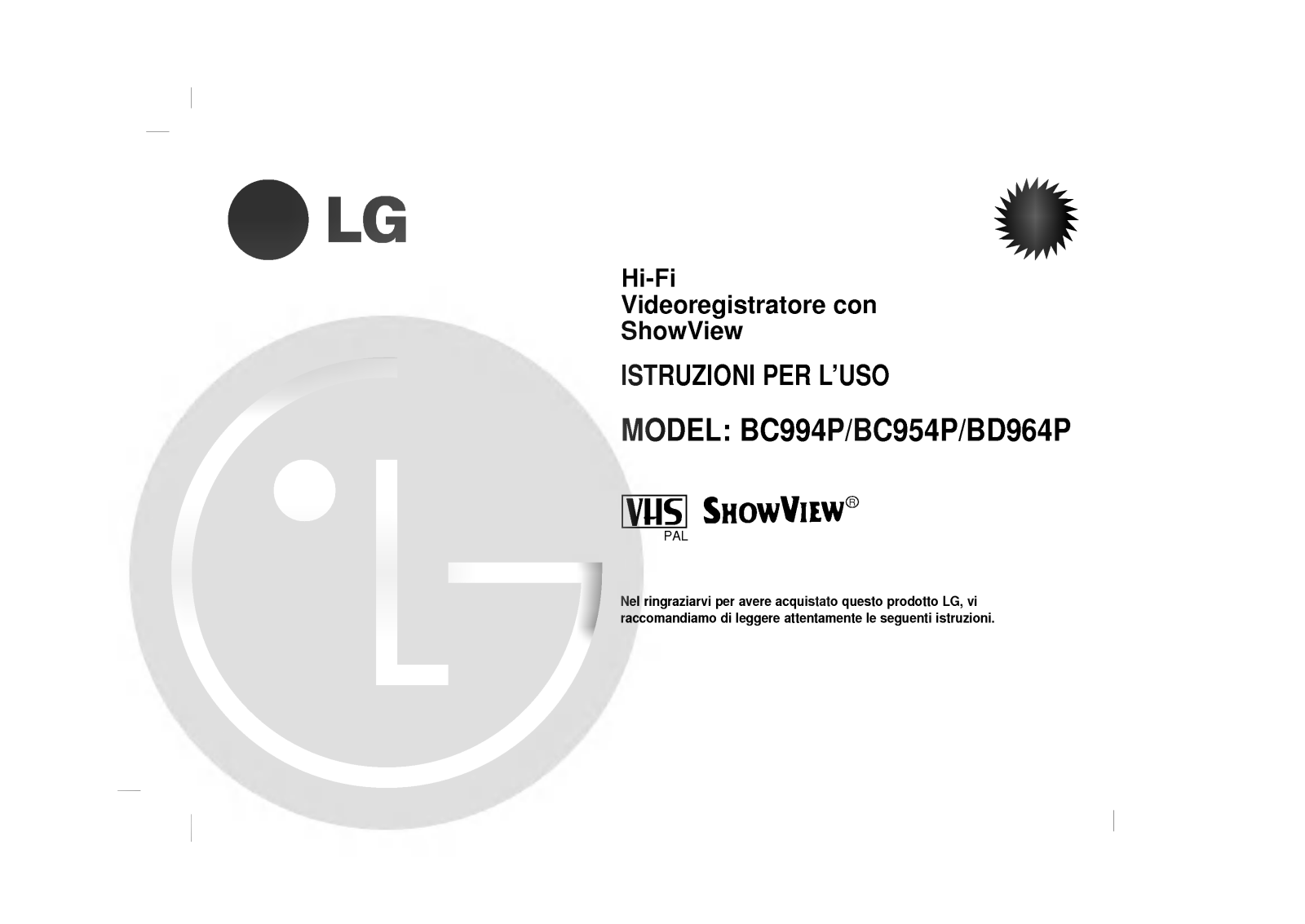 LG BC954P User Manual