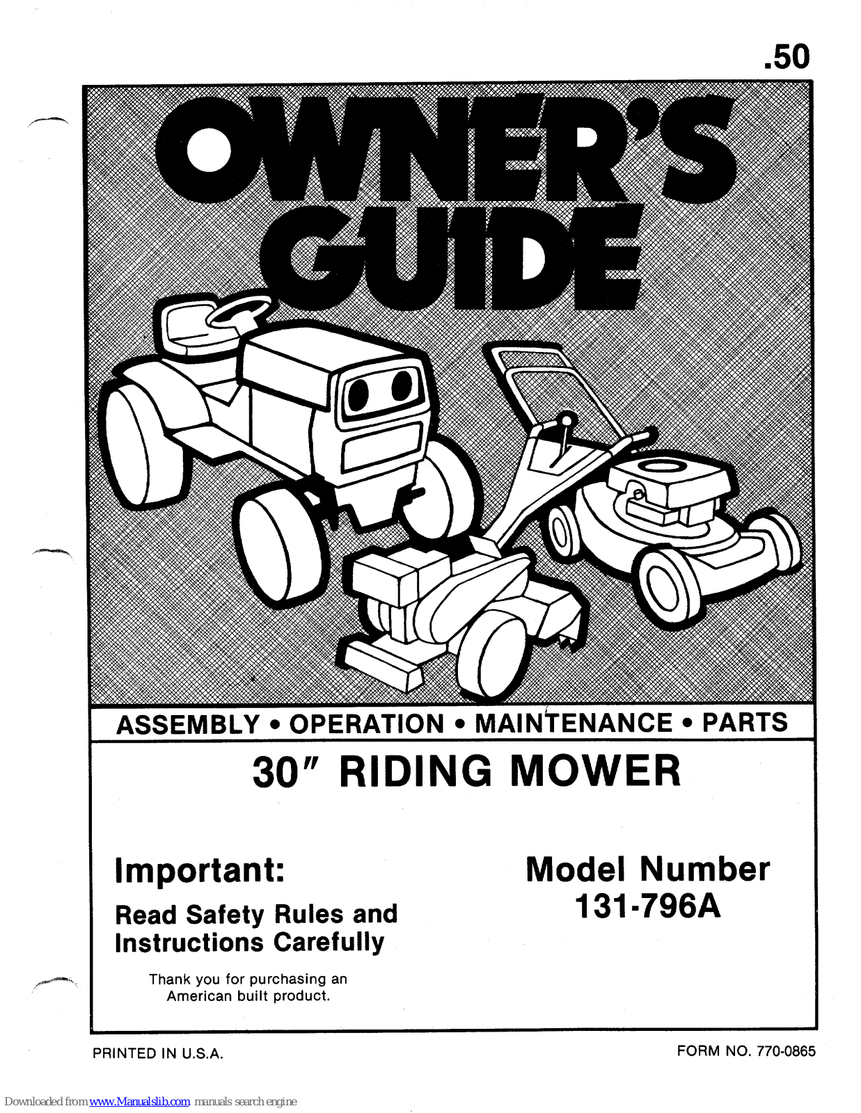 MTD 131-796A Owner's Manual