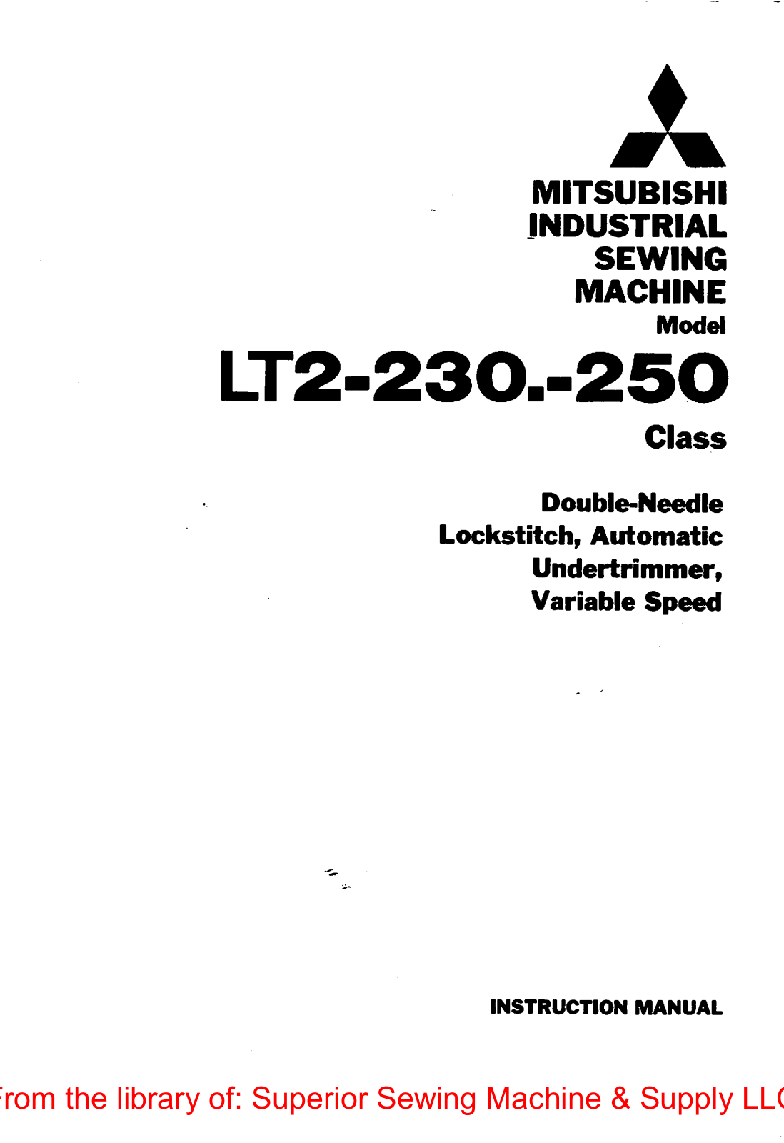Mitsubishi LT2-230, LT2-250 Instruction Manual