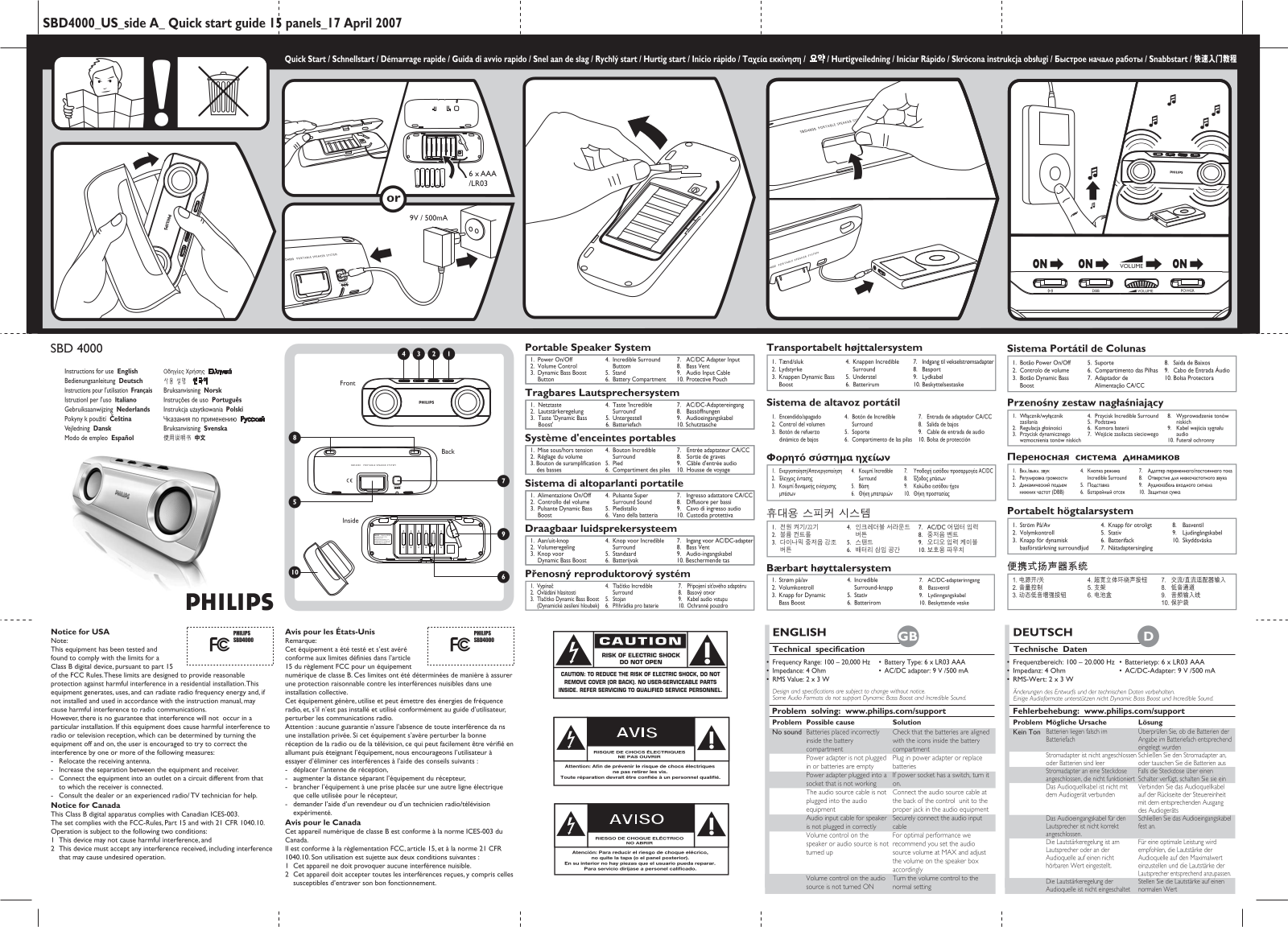 Philips SBD4000-27 User Manual