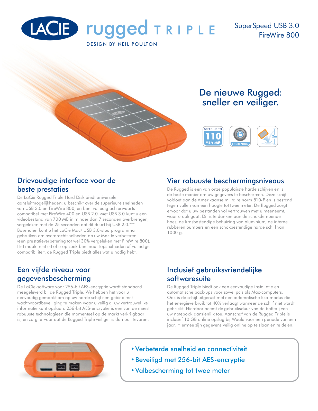 Lacie RUGGED TRIPLE USB 3.0 DATASHEET