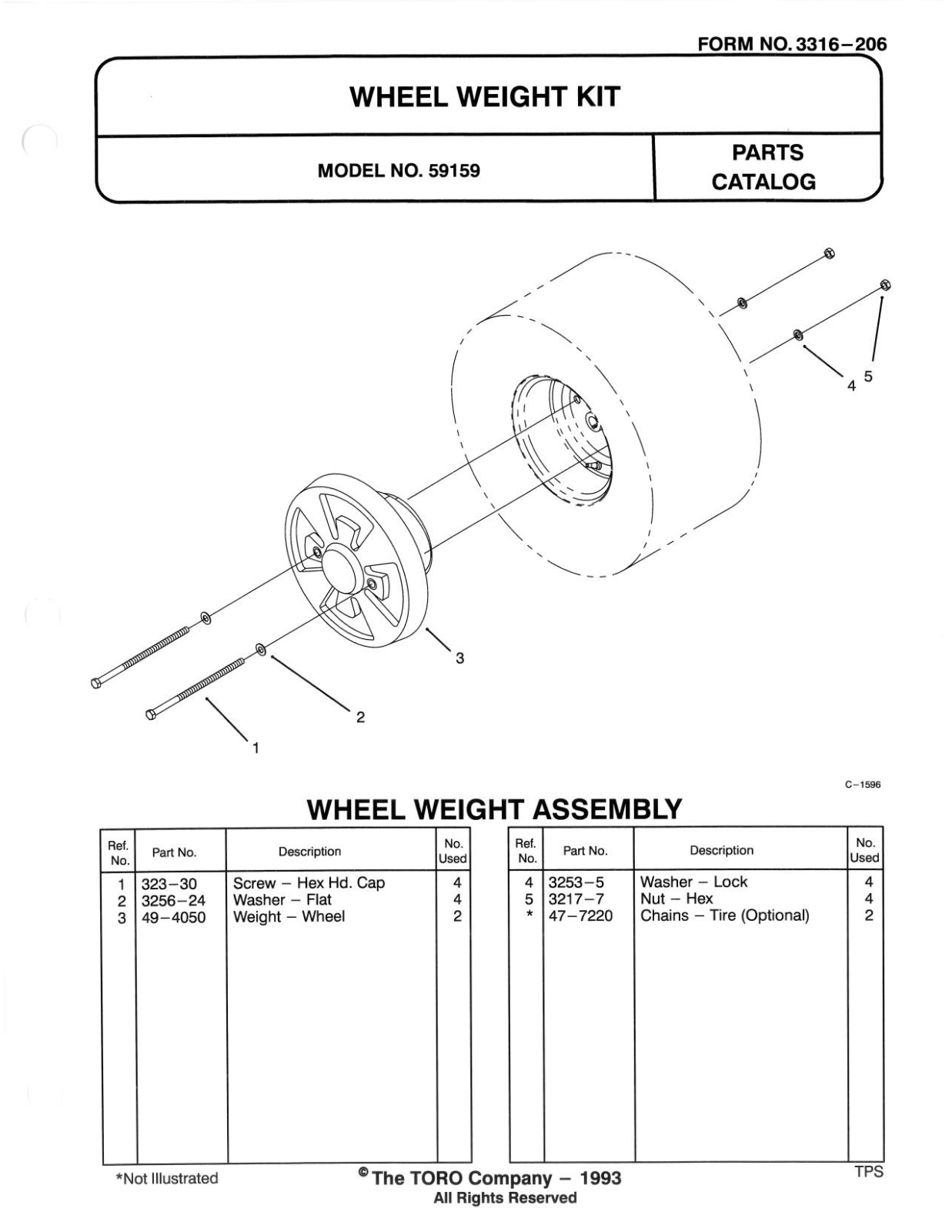 Toro 59159 Parts Catalogue