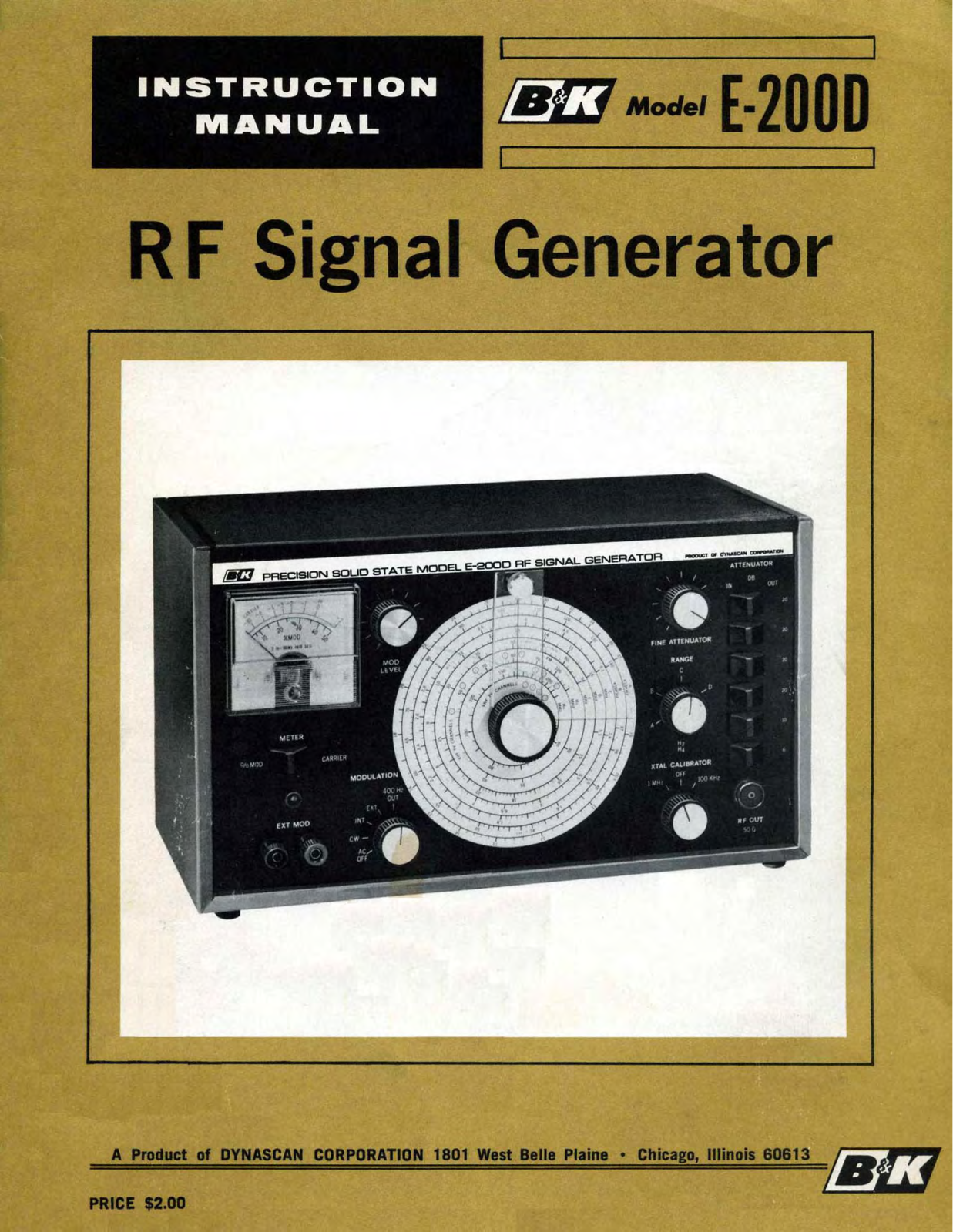 B and K E-200-D Owners manual