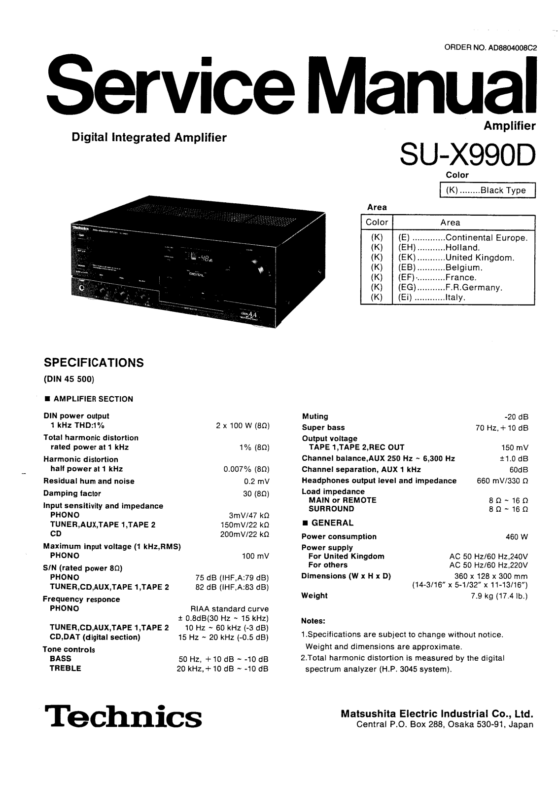 Technics SUX-990-D Service manual