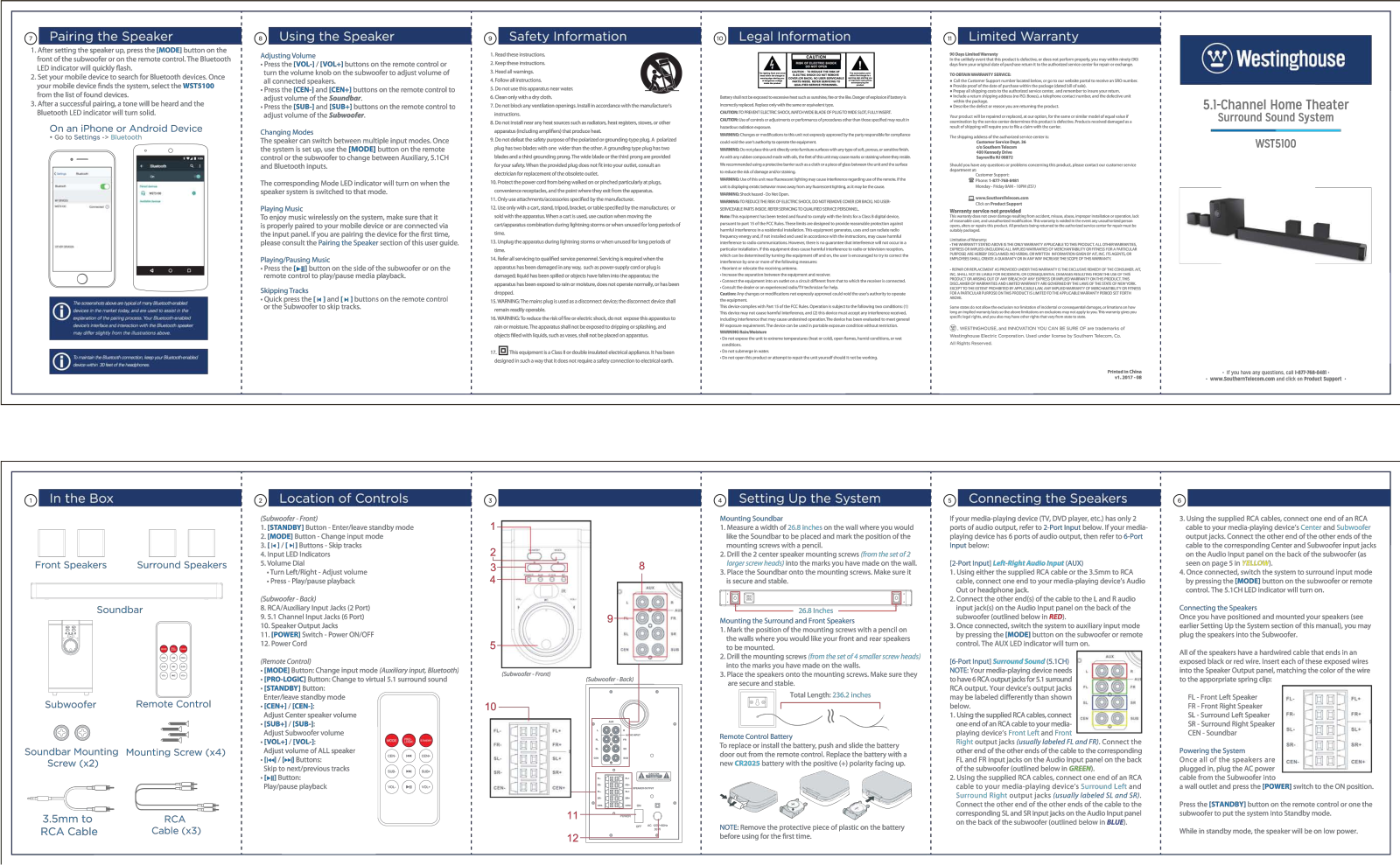 Westinghouse WST5100 User Manual