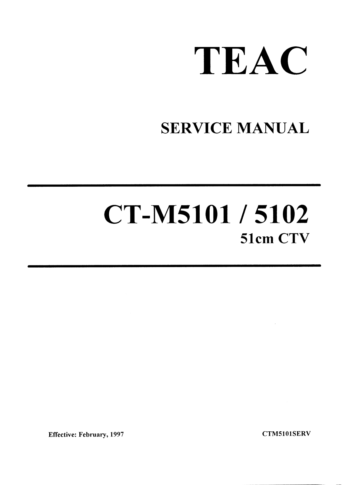 TEAC CTM-5101 Service manual