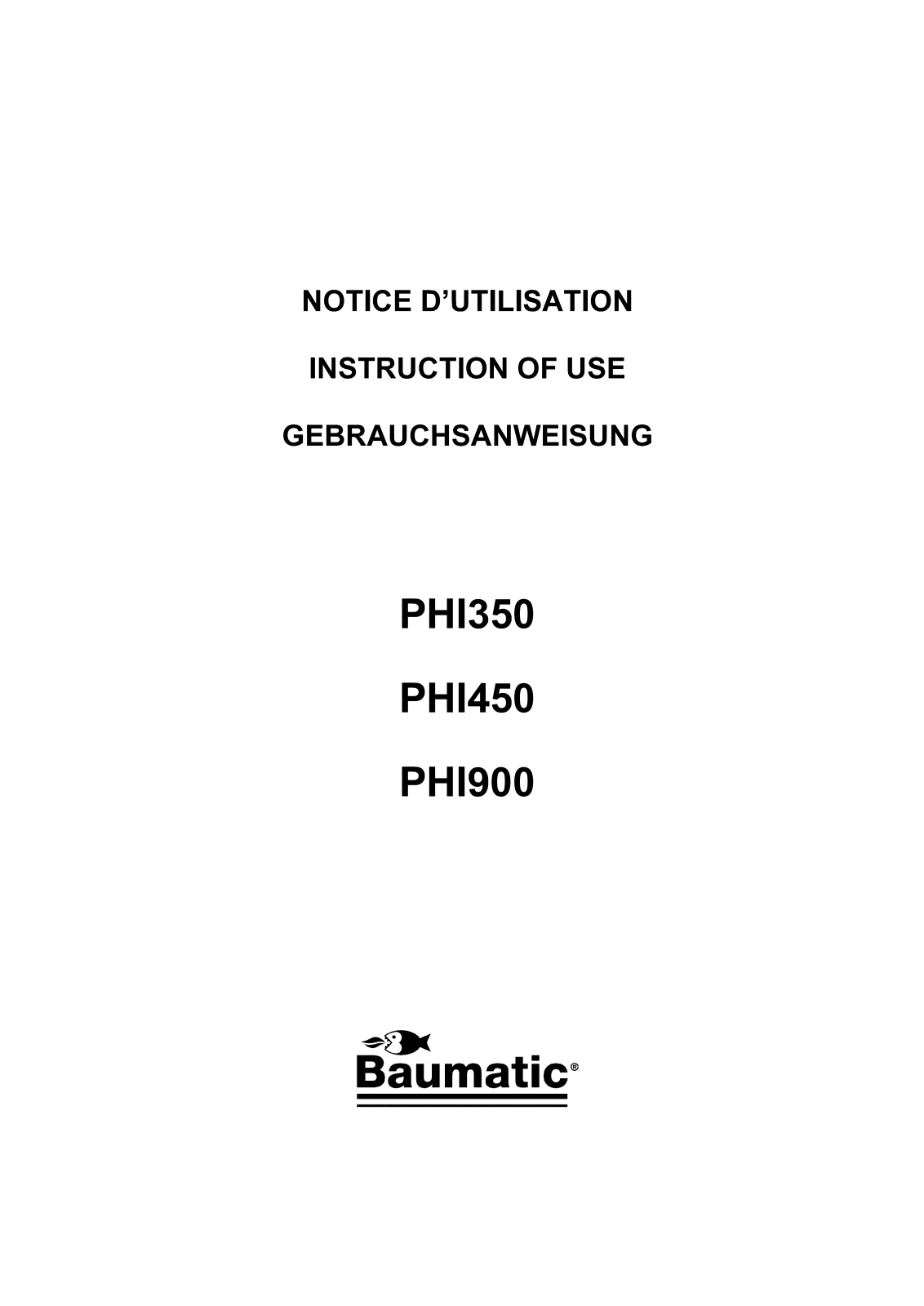 BAUMATIC PHI900 User Manual