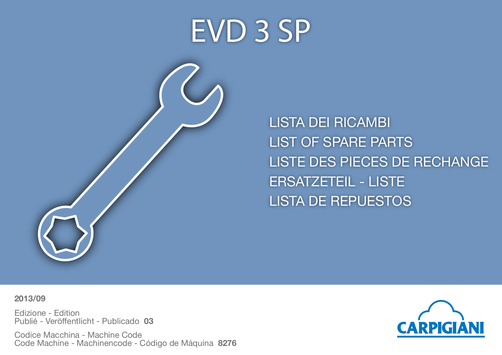 Carpigiani EVD 3 SP Parts Manual