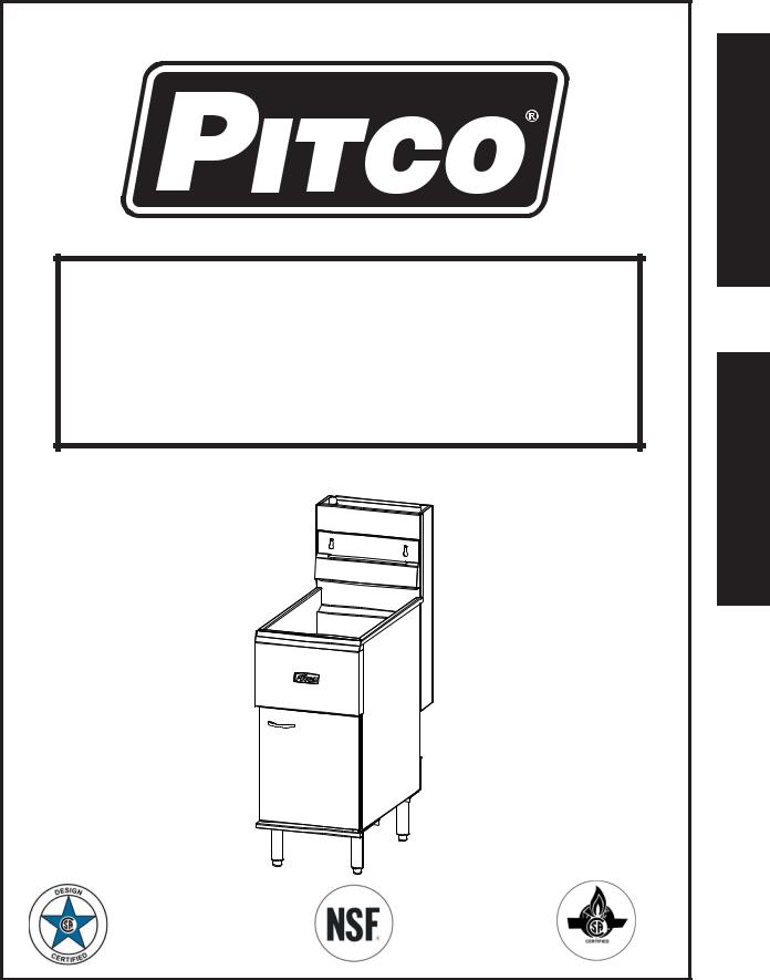 Pitco Frialator Gas Fryer 65 User Manual