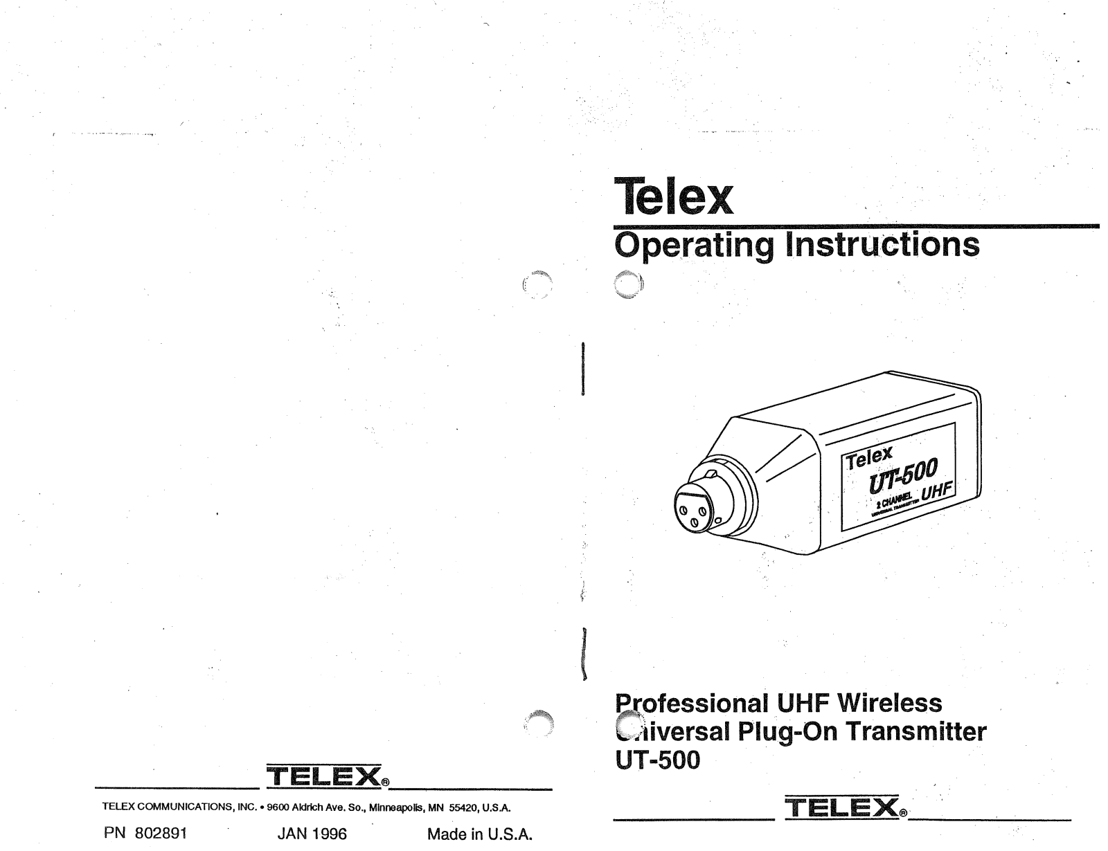 Electro-voice UT-500 User Manual