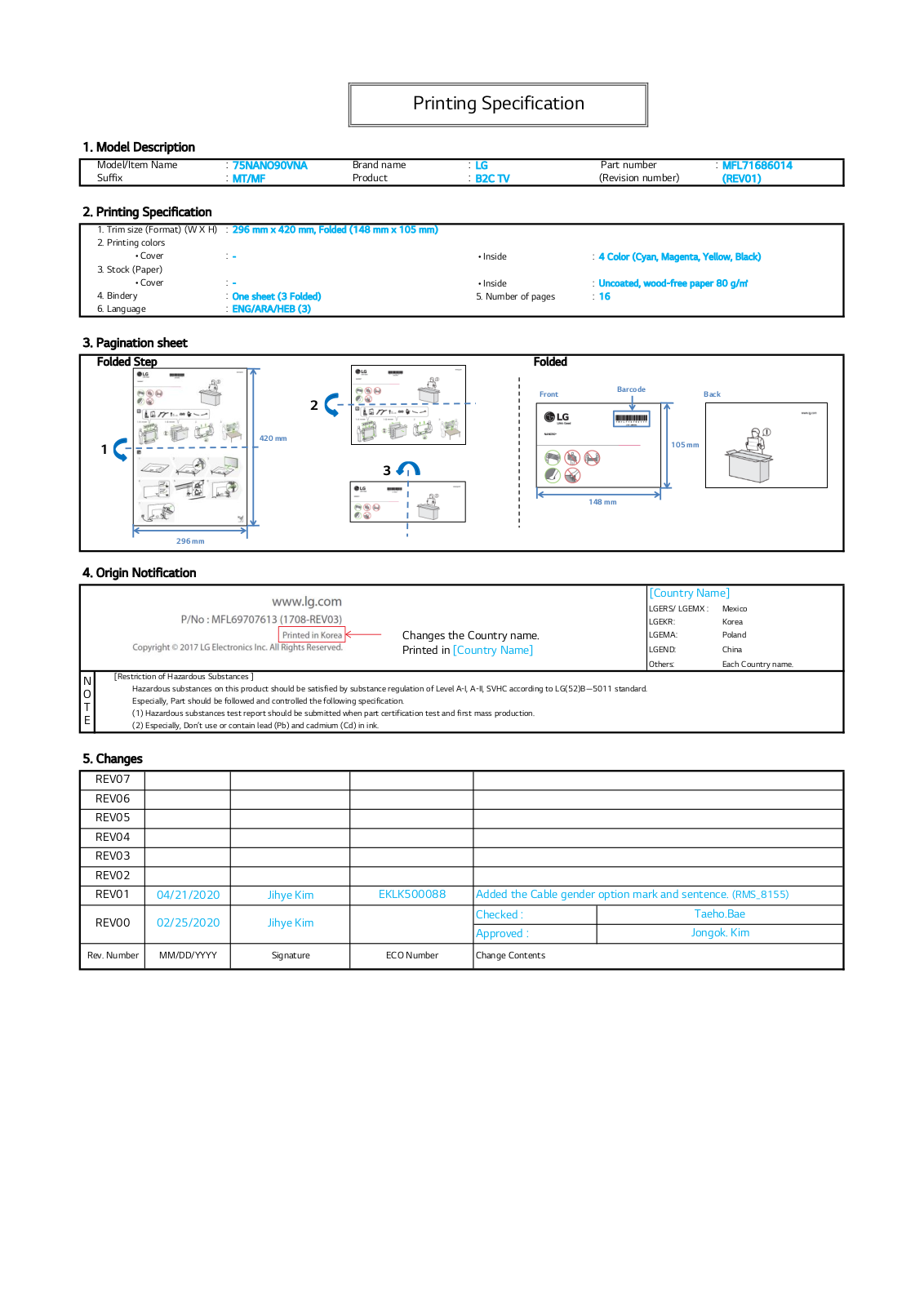 LG 75NANO90VNA Abridged Installation Guide