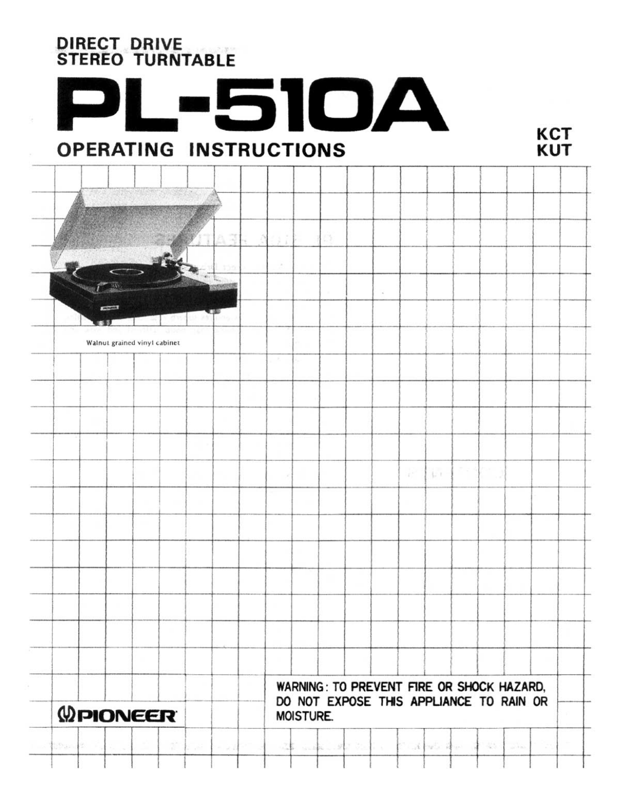 Pioneer PL-510-A Owners manual