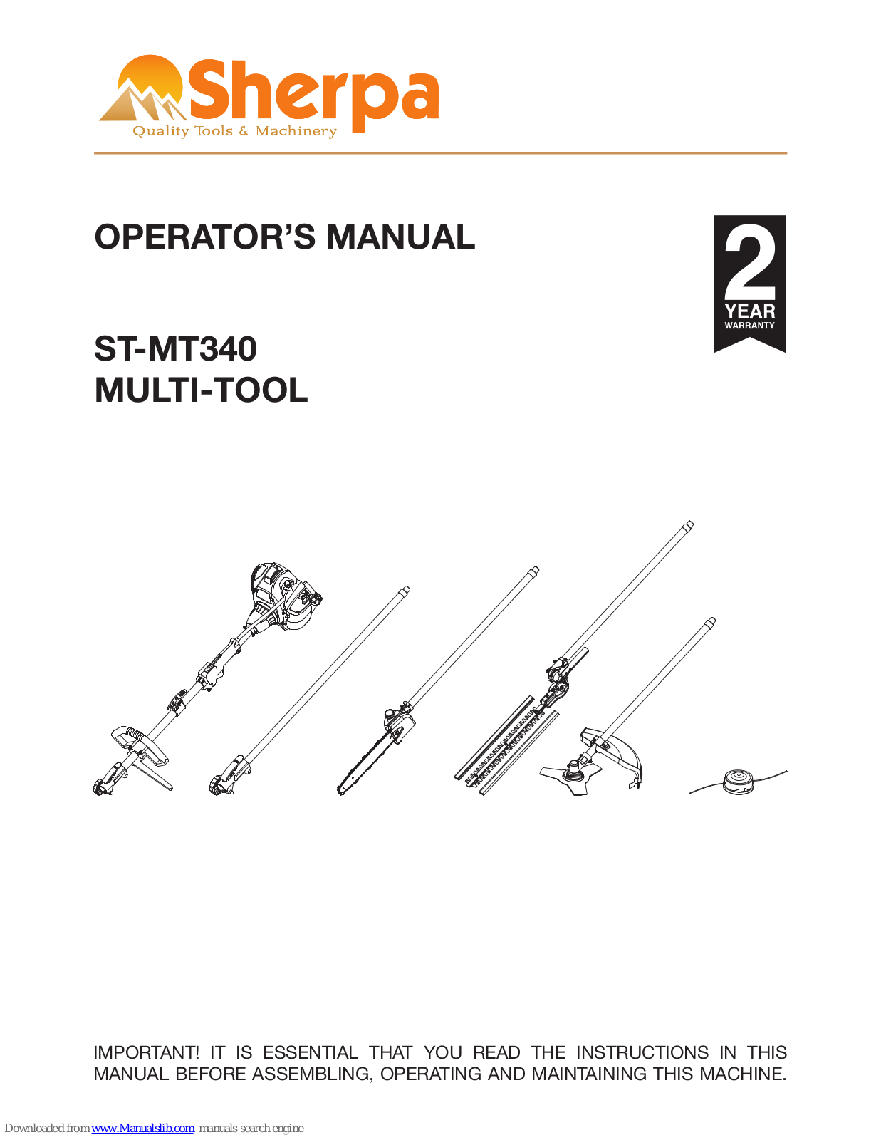 Sherpa ST-MT340 Operator's Manual