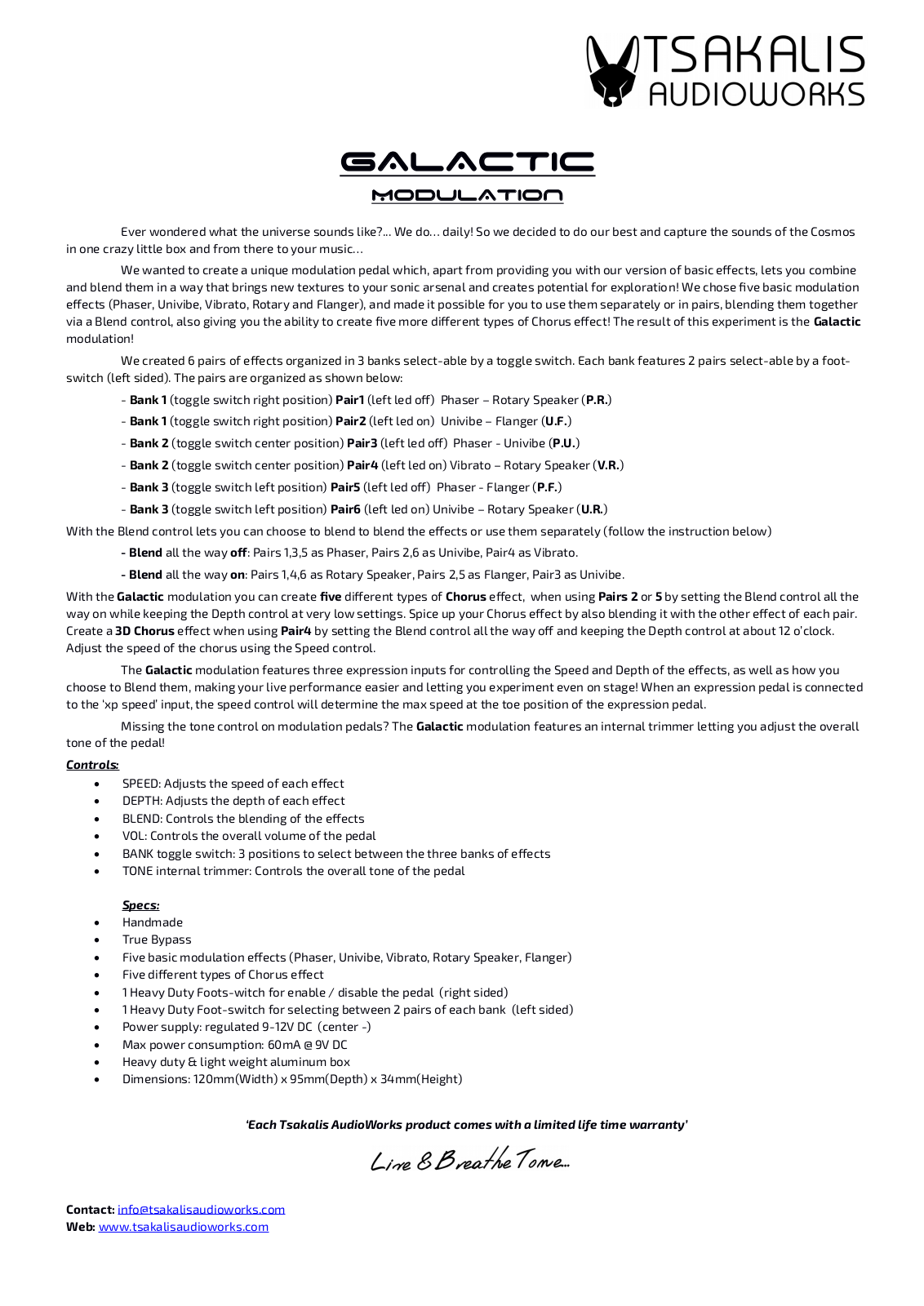 Tsakalis AudioWorks Galactic User guide - ManualMachine.com