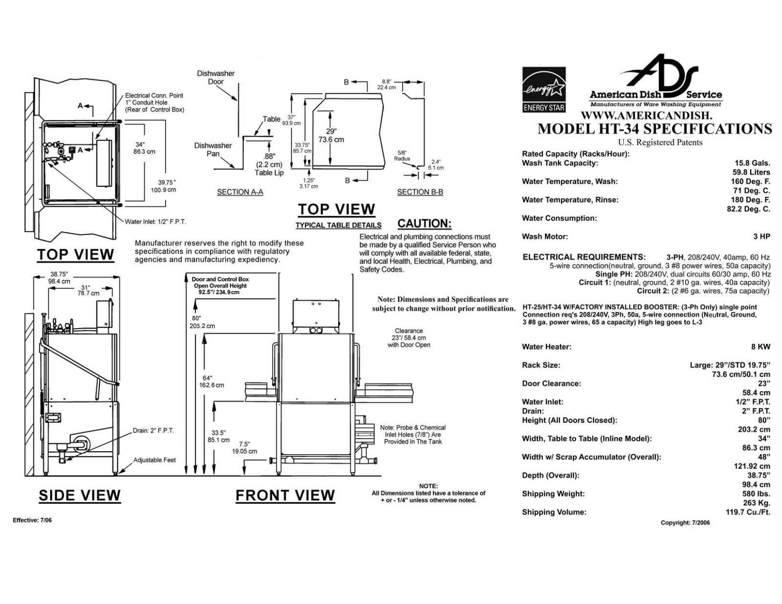 American Dish HT-34 User Manual