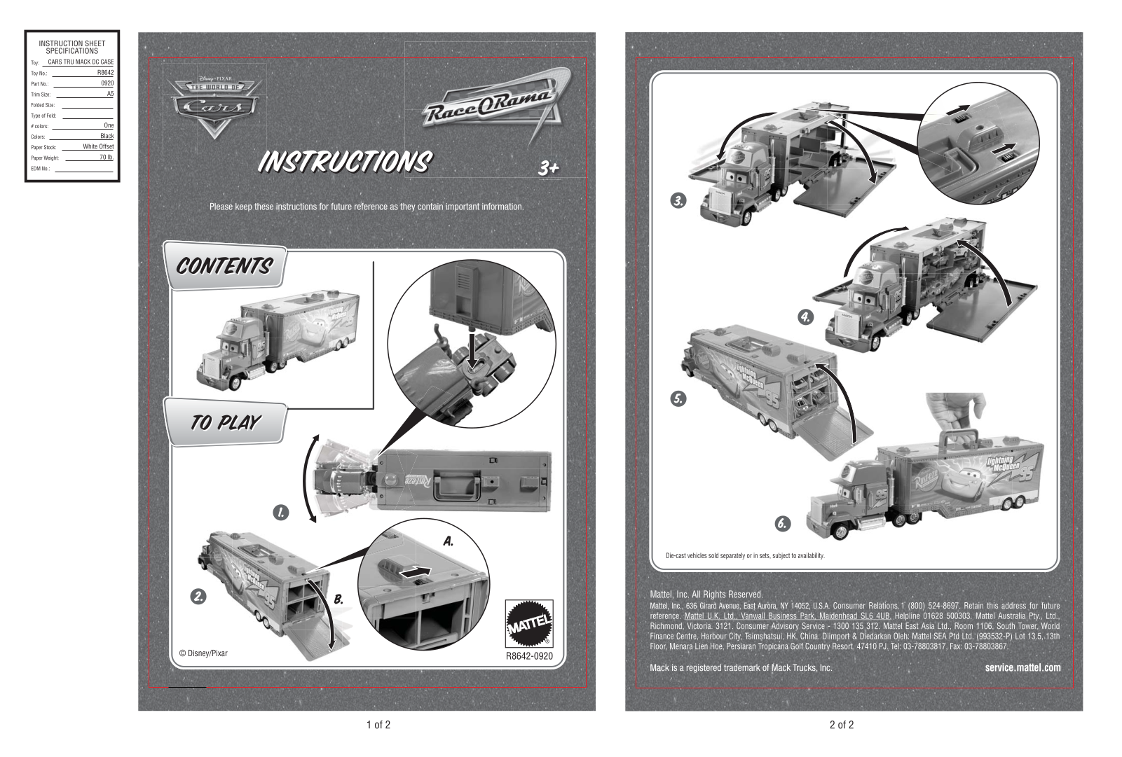 Mattel R8642-0920 User Manual