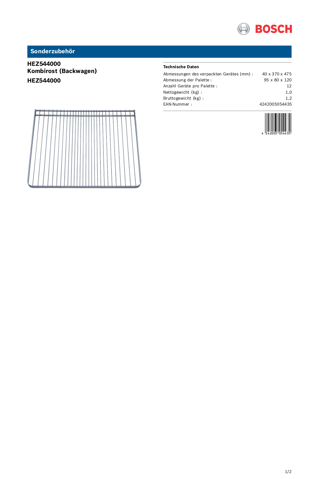 Bosch HEZ544000 User Manual