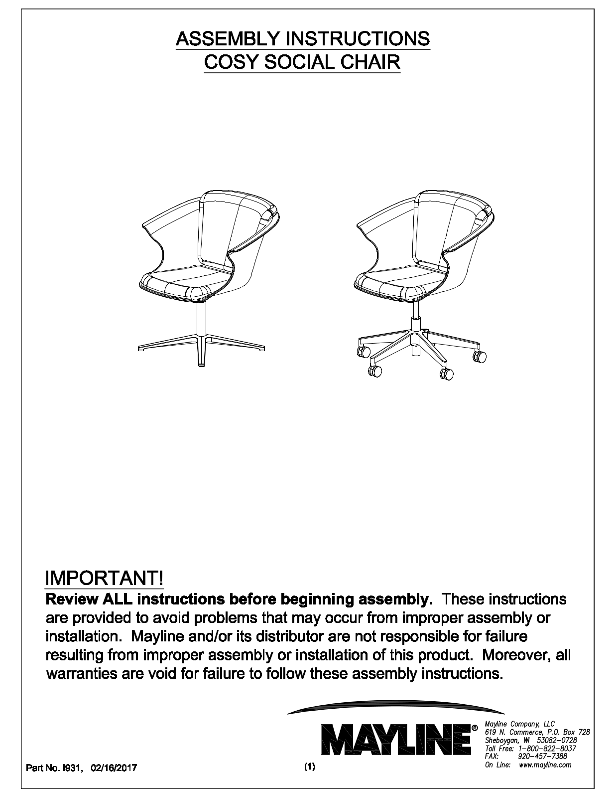 Mayline BU5BB, BU4BB Assembly Guide