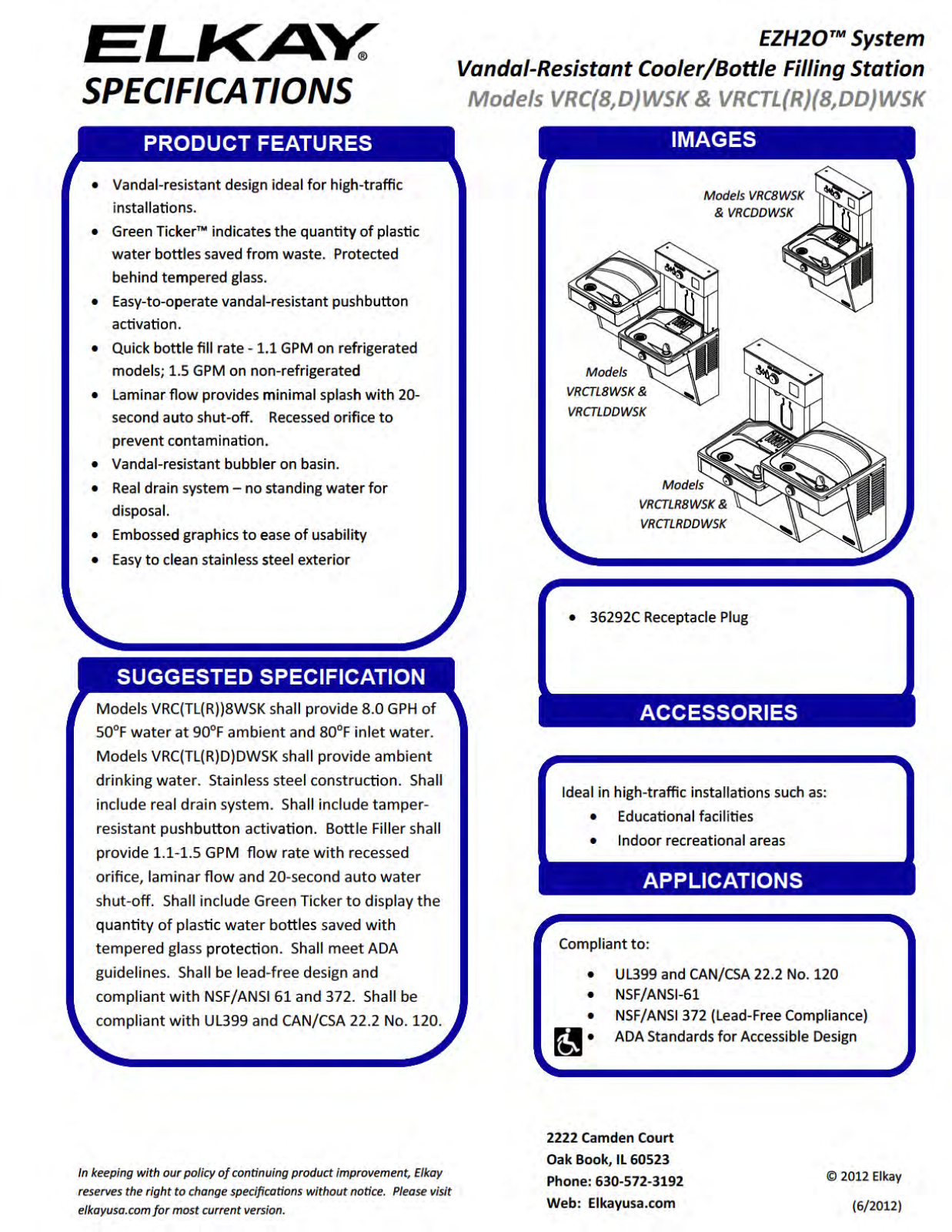 Elkay VRC8WSK User Manual