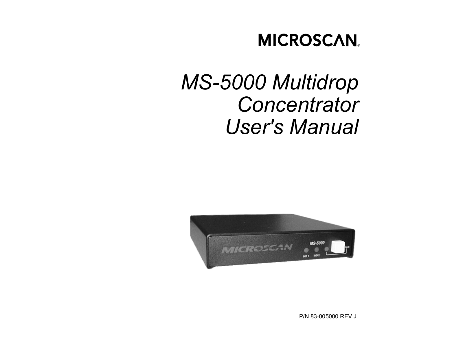 Microscan MS-5000 User Manual