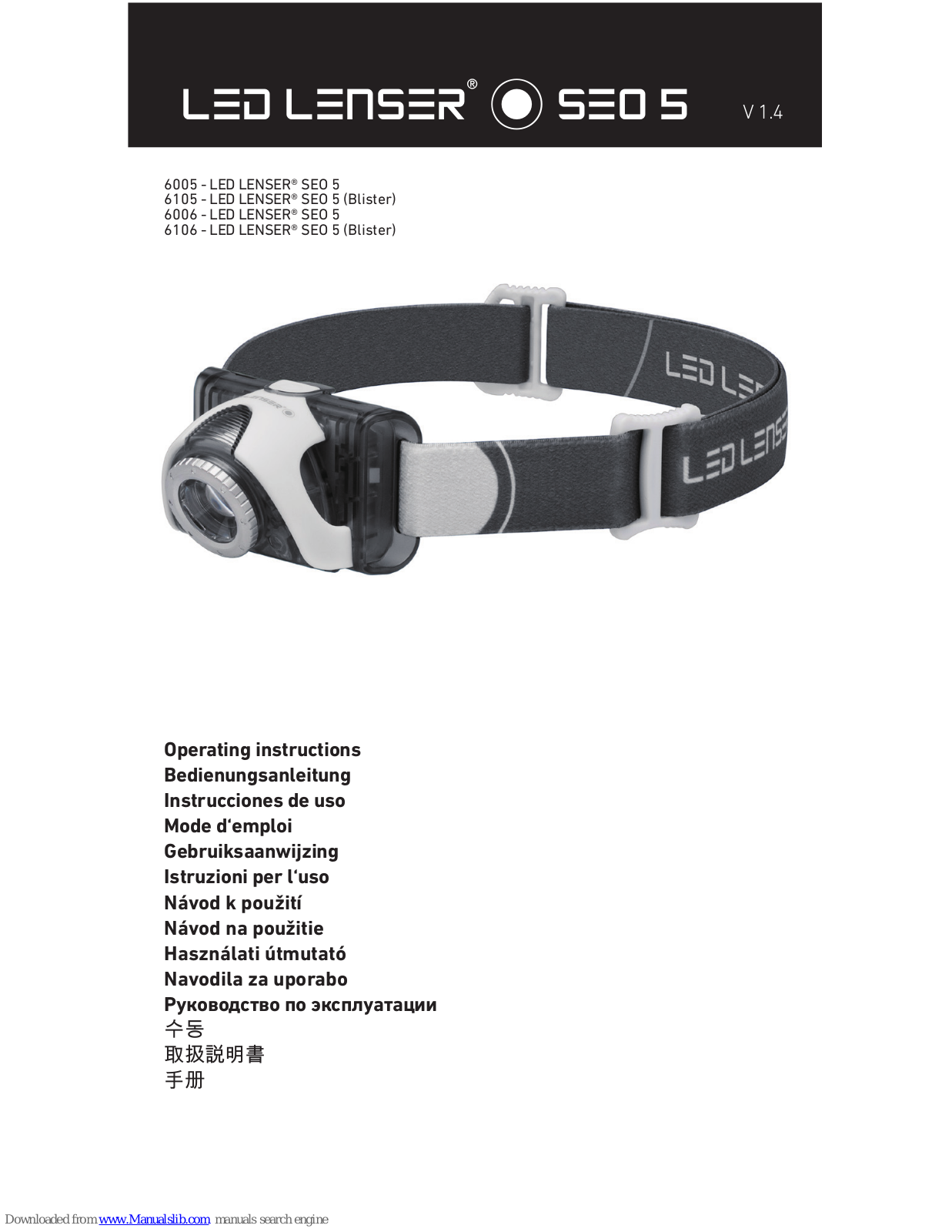 Led Lenser 6005, 6105, 6006, 6106 Operating Instructions Manual