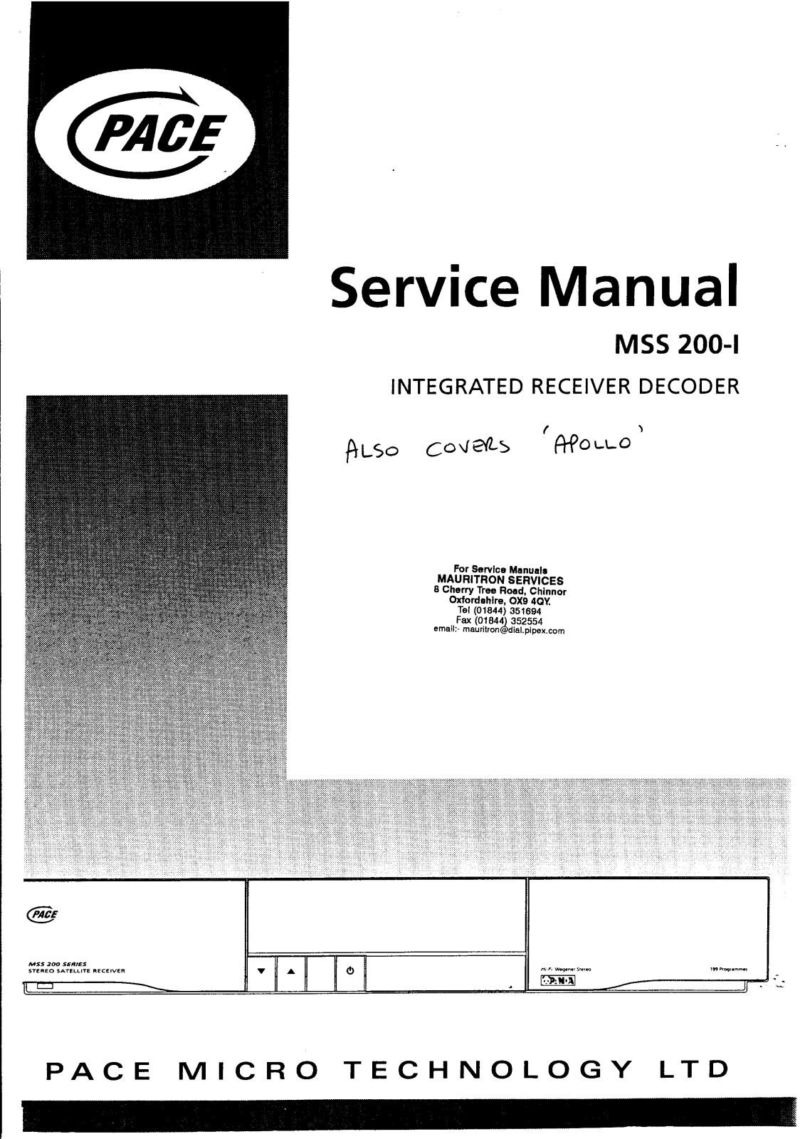 PACE MSS-200-I Service Manual A