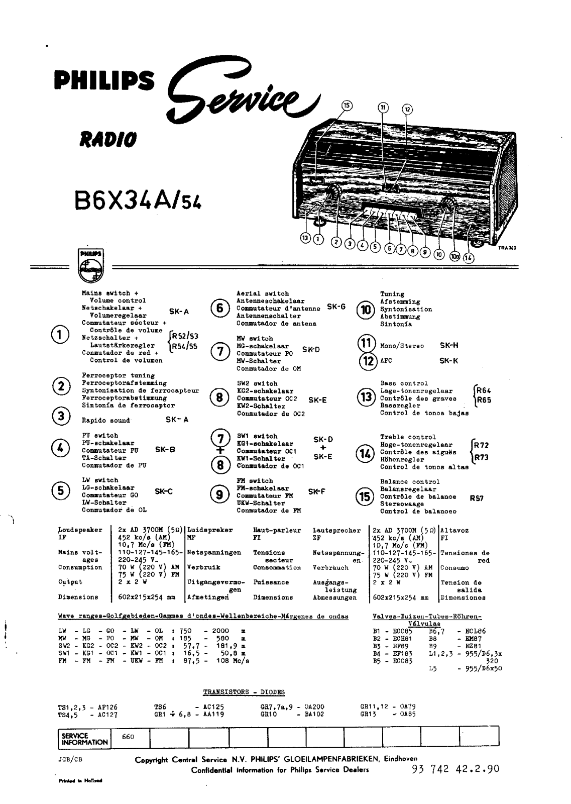 Philips B-6-X-34-A Service Manual