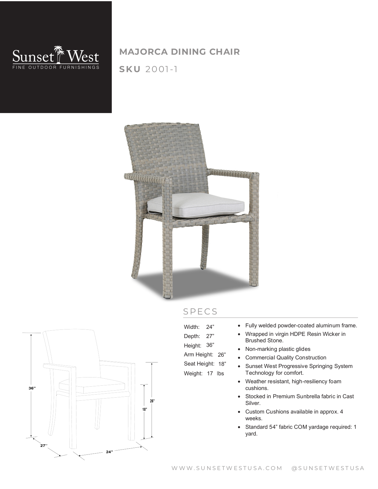 Sunset West XSW10007 Specifications - ManualMachine.com