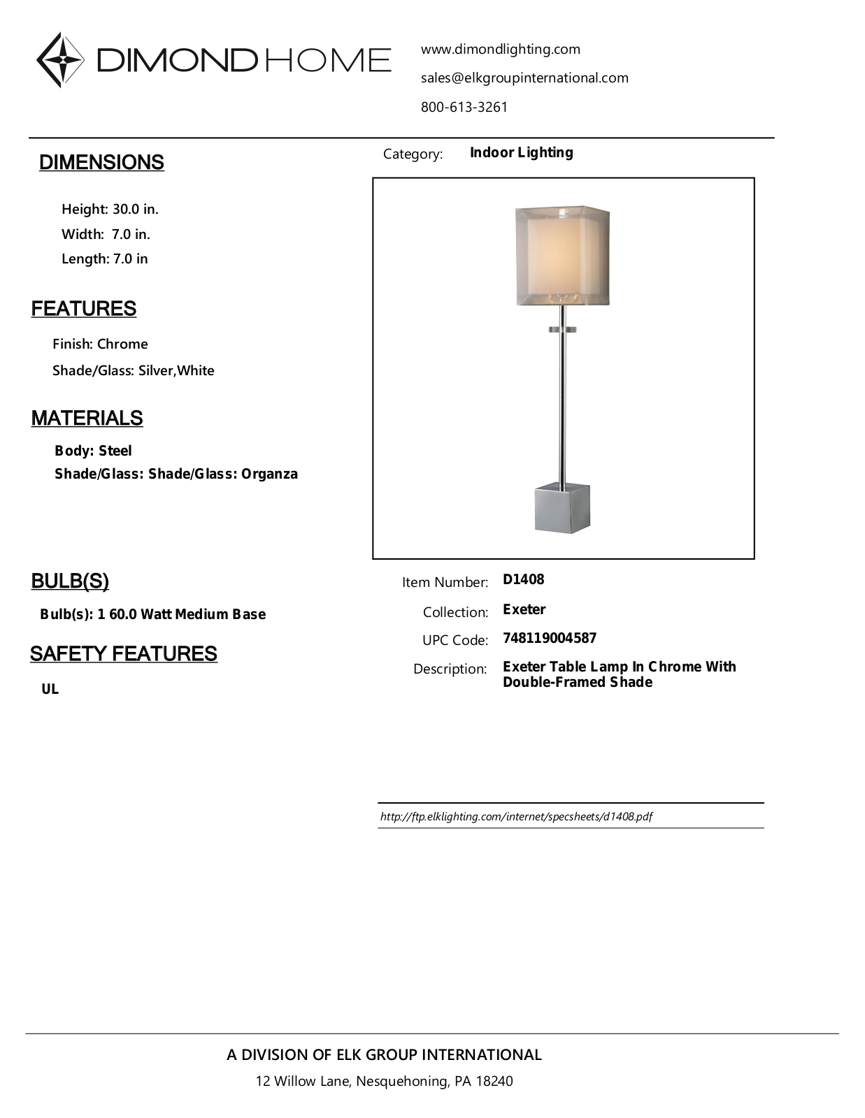 ELK Home D1408 User Manual