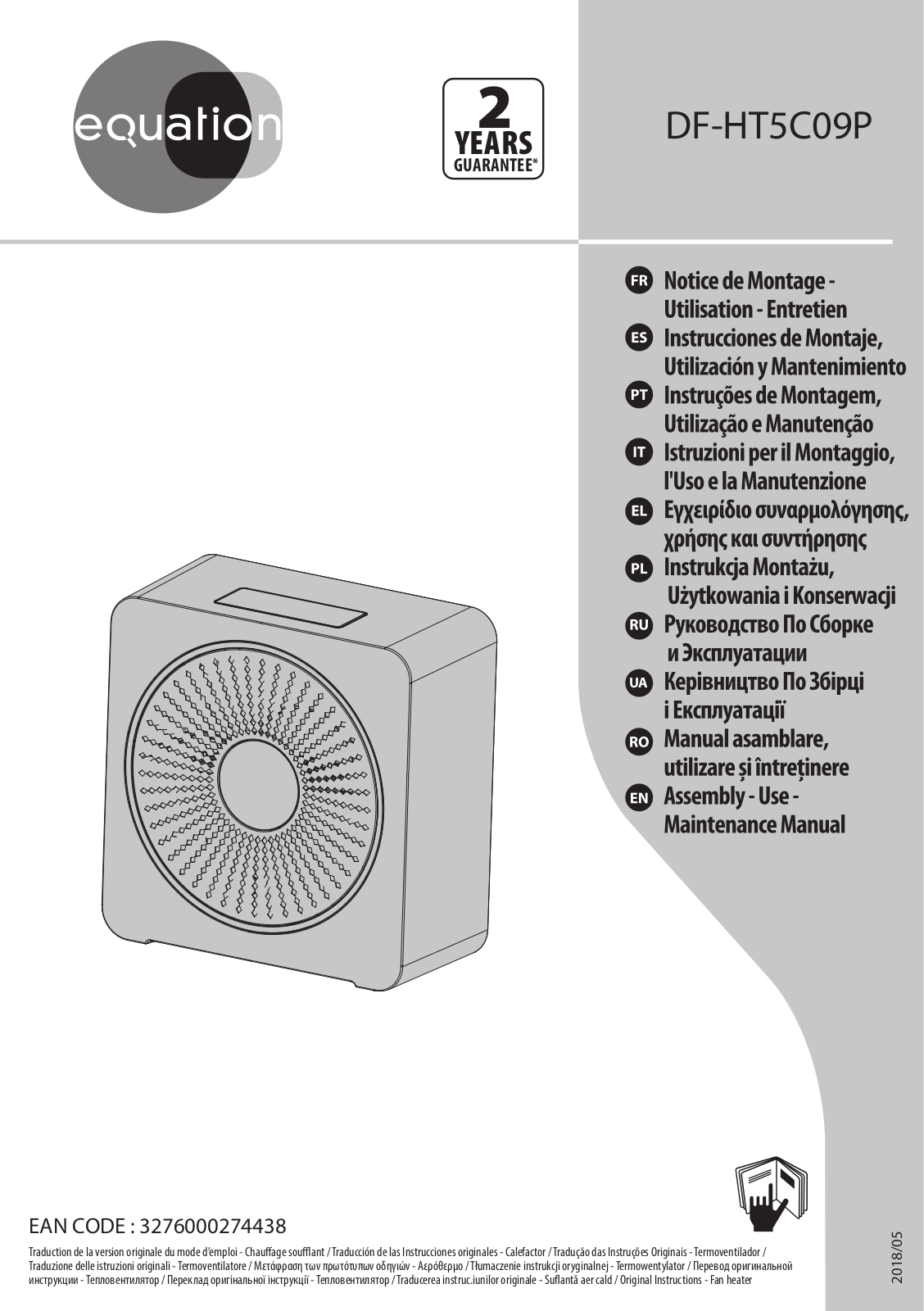 EQUATION DF-HT5C09P, DF-HT5363P Assembly, Use, Maintenance Manual