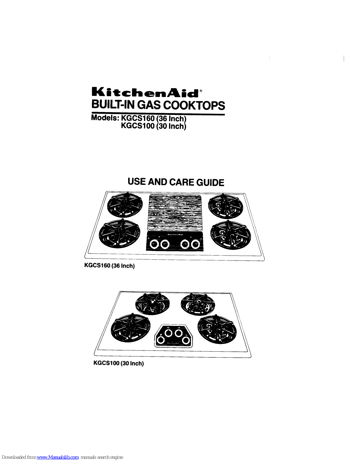 KitchenAid KGCS100, KGCS160 Use And Care Manual