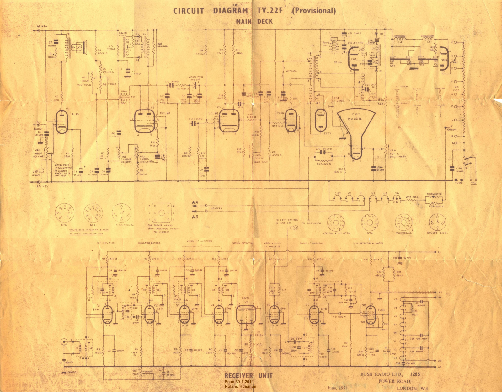 Bush tv22f schematic