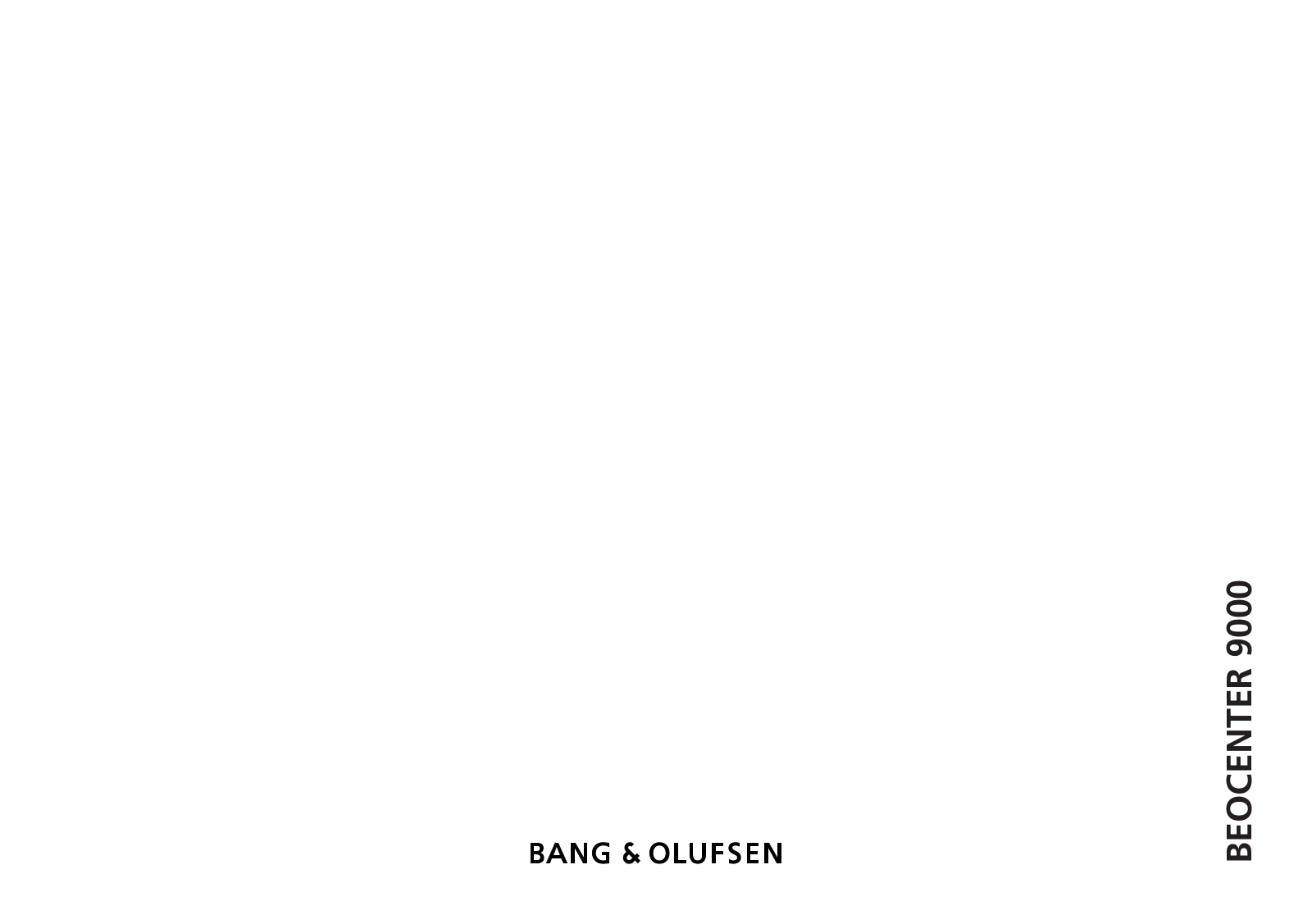 Bang and Olufsen Beocenter 9000 Owners manual