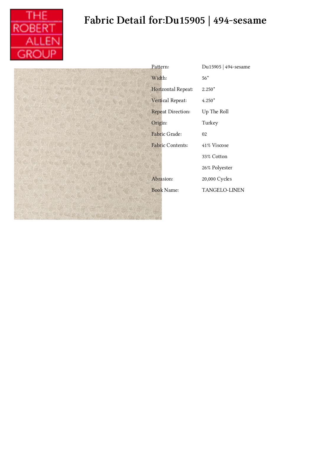 Duralee CRAL6997 Specifications - ManualMachine.com