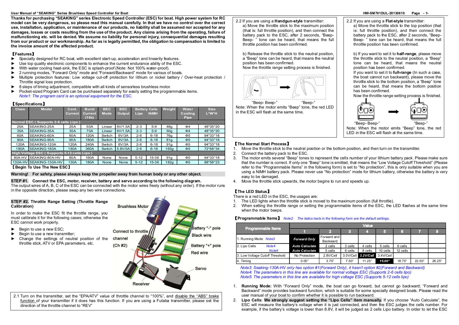 Hobbywing Seaking-25A User Manual