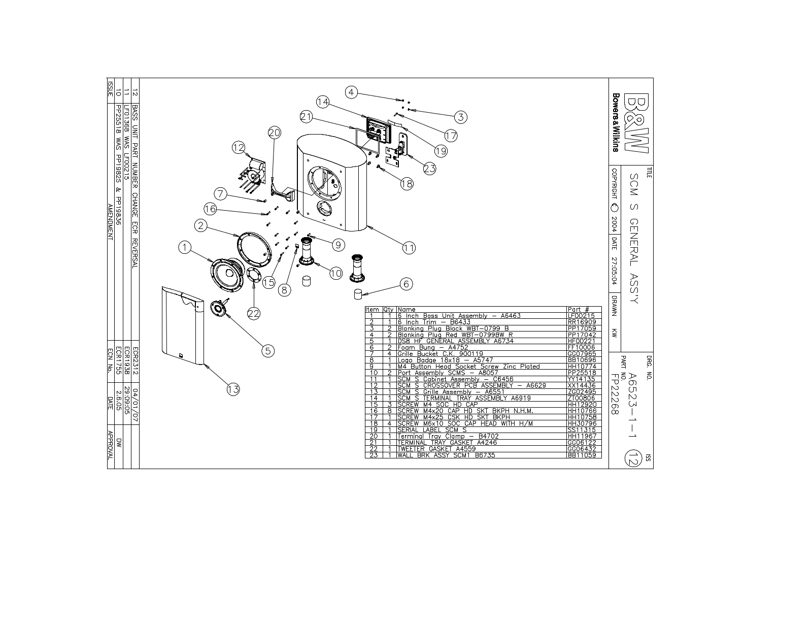 Bowers and Wilkins SCMS Service manual