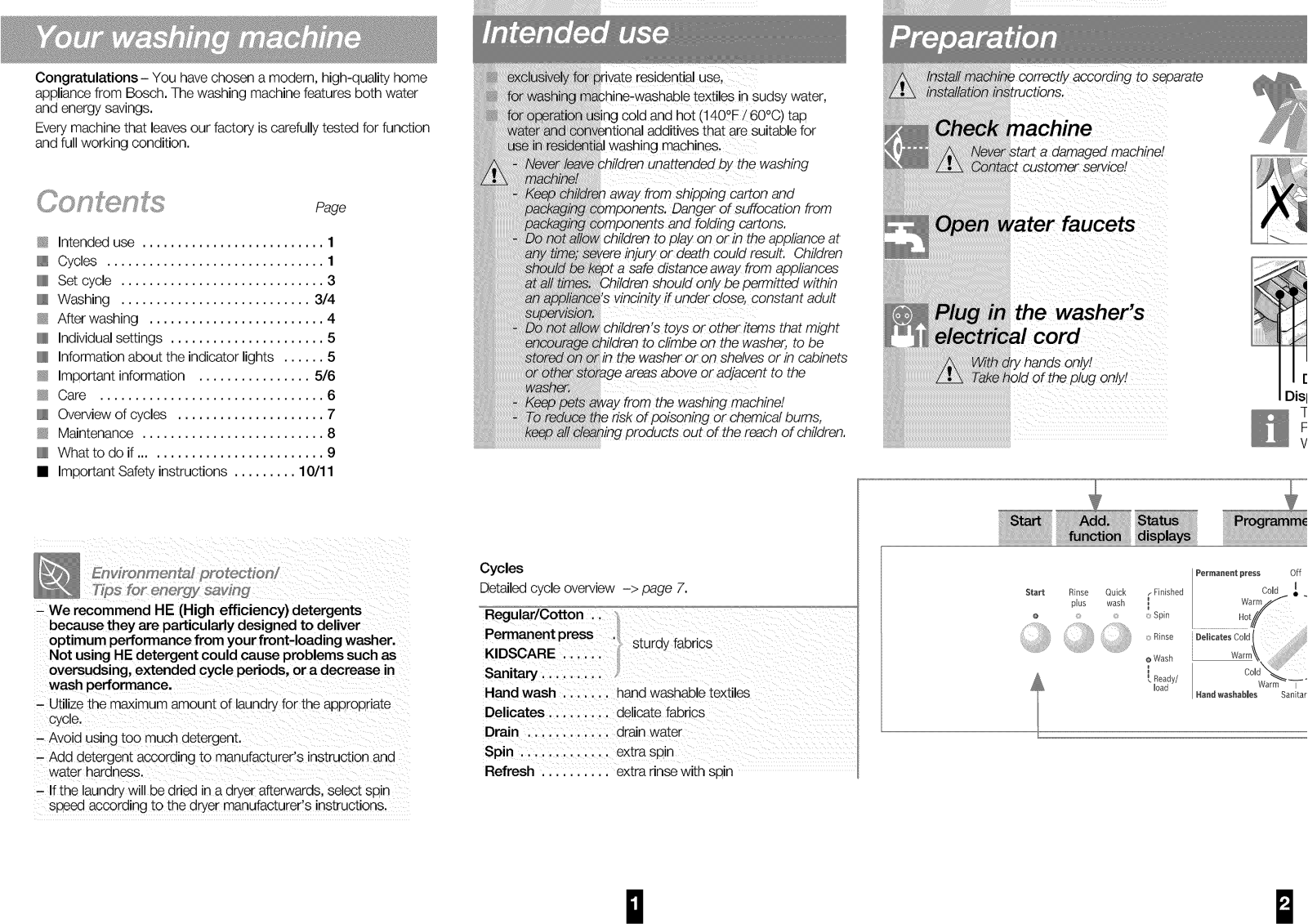 Bosch WAE20060UC/23, WAE20060UC/22, WAE20060UC/18, WAE20060UC/01 Owner’s Manual