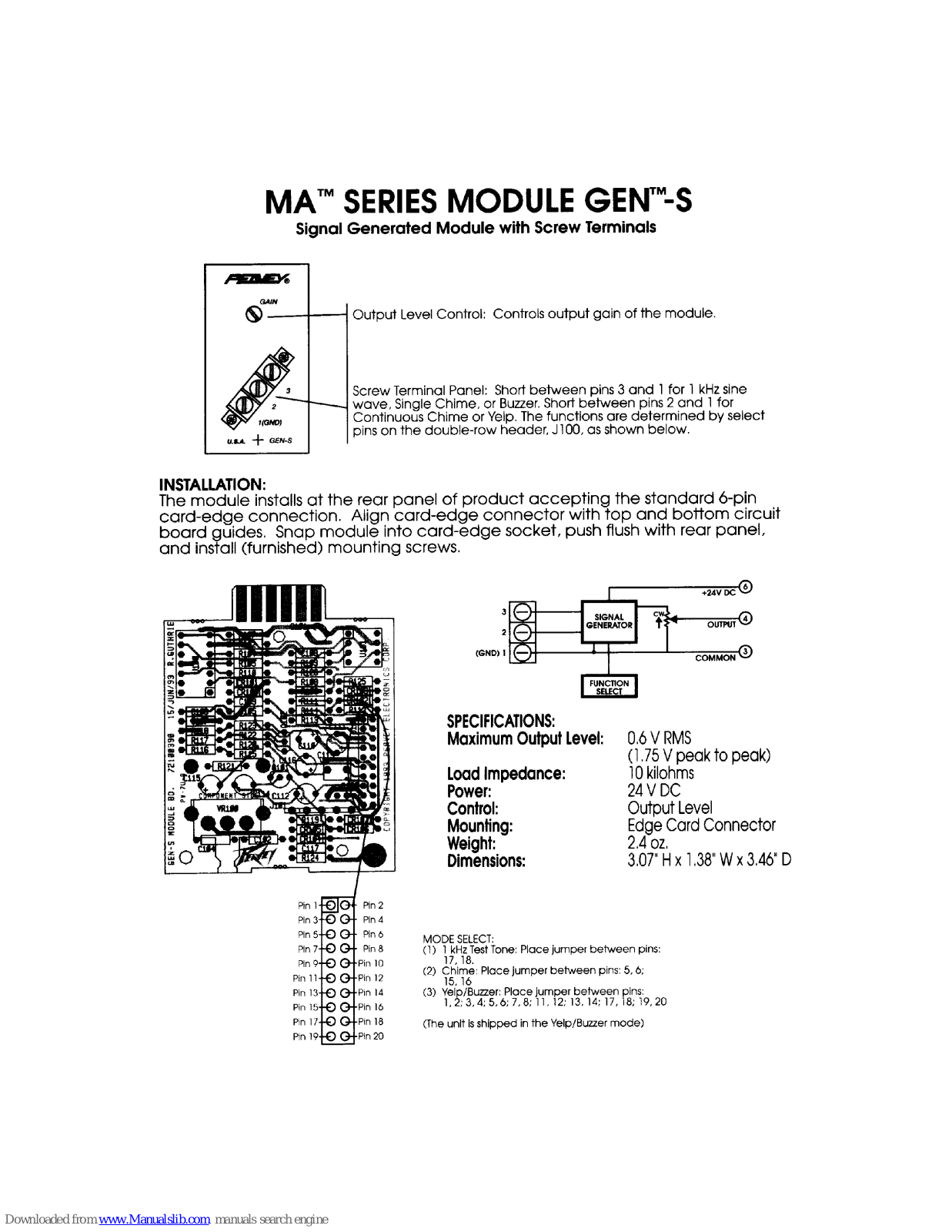 Peavey GEN-S User Manual