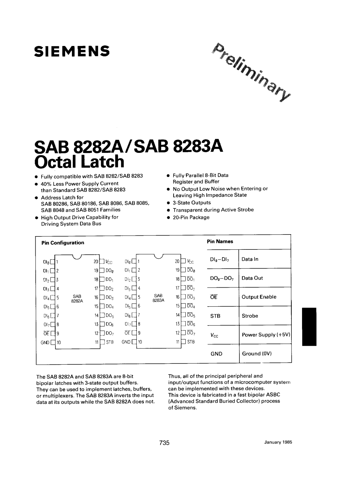 Siemens SAB8282A-P, SAB8283A-P Datasheet