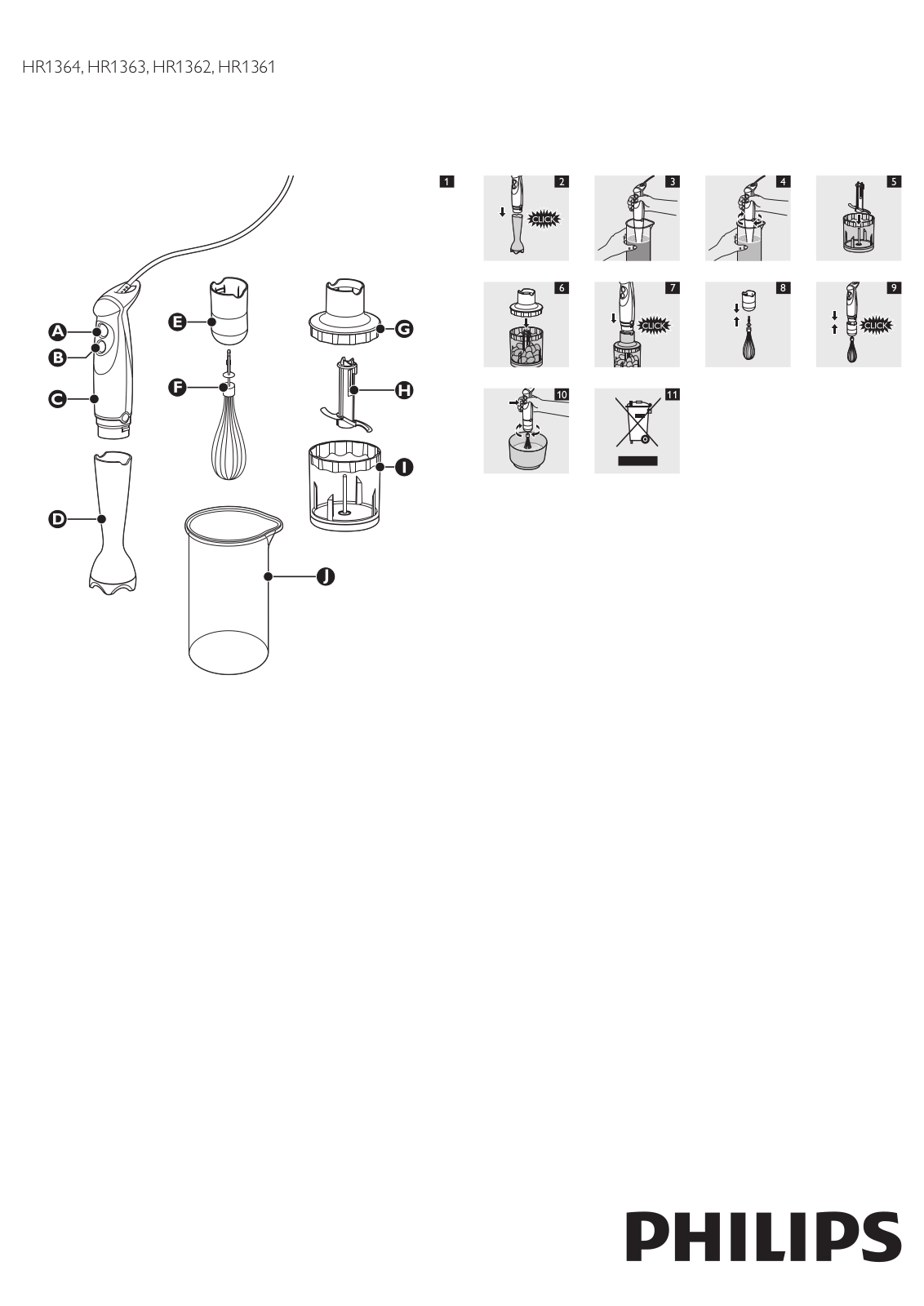 Philips HR1364, HR1363, HR1362, HR1361 User Manual